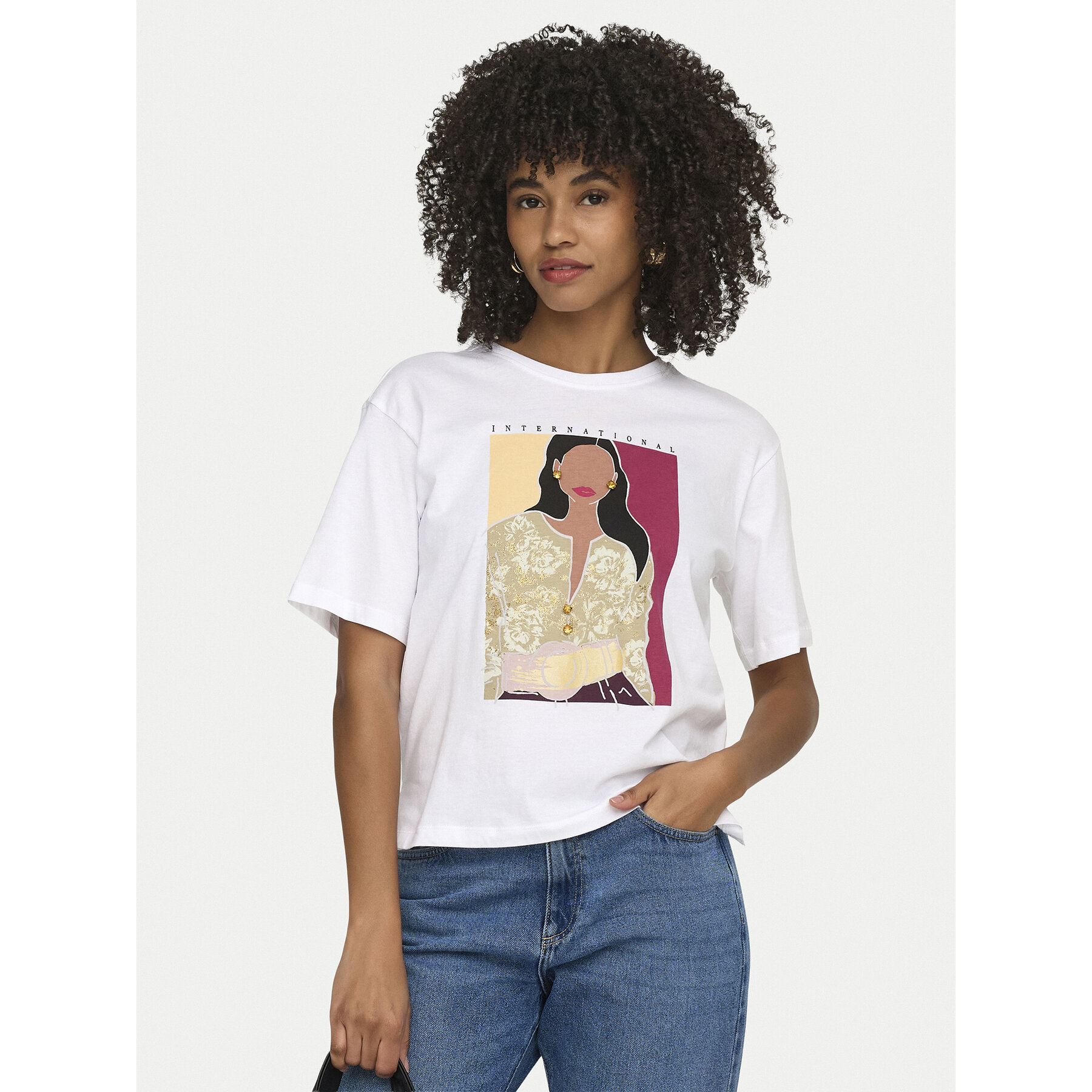 ONLY T-Shirt Susan 15372179 Weiß Regular Fit