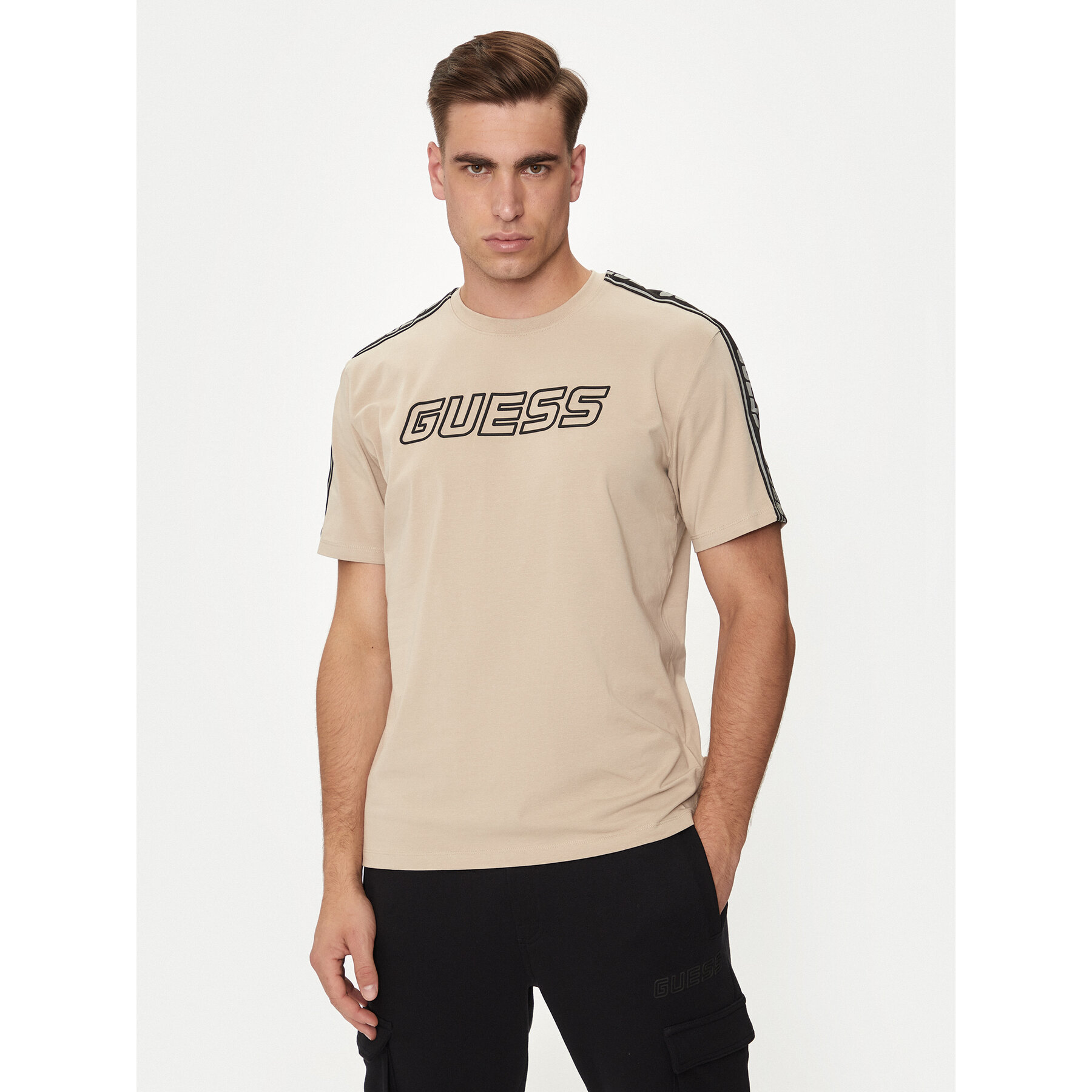 Guess Majica Arlo Z4GI18 J1314 Bež Regular Fit