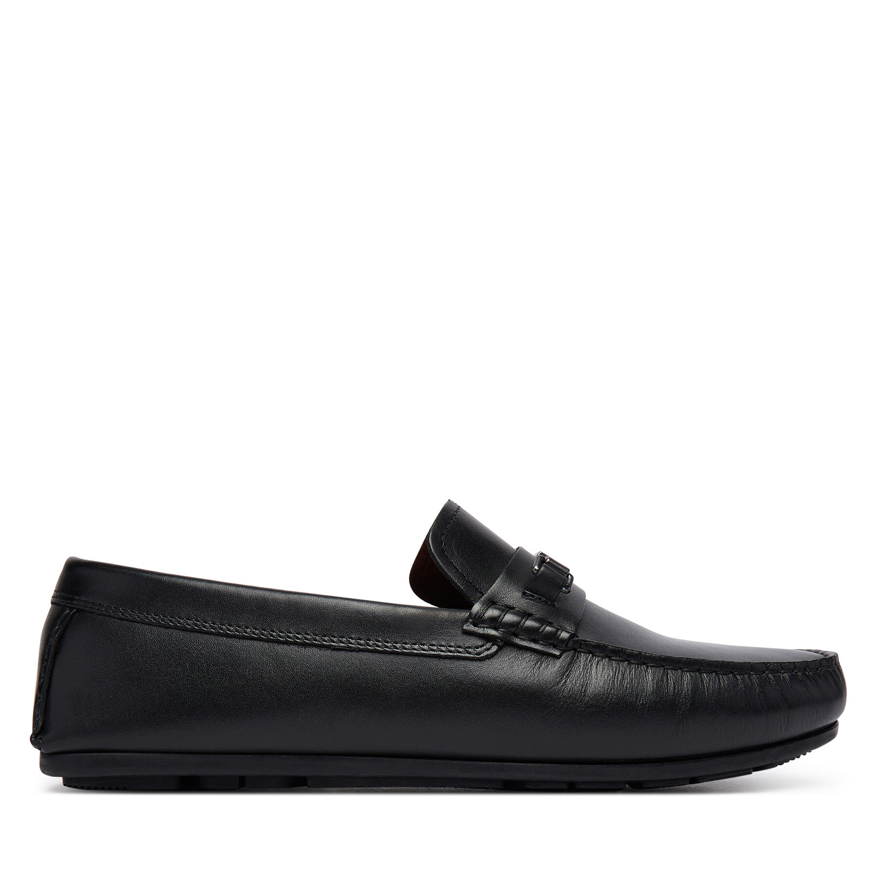 Mokasíny Tommy Hilfiger Flag Lth Hardware Driver FM0FM06089 Čierna