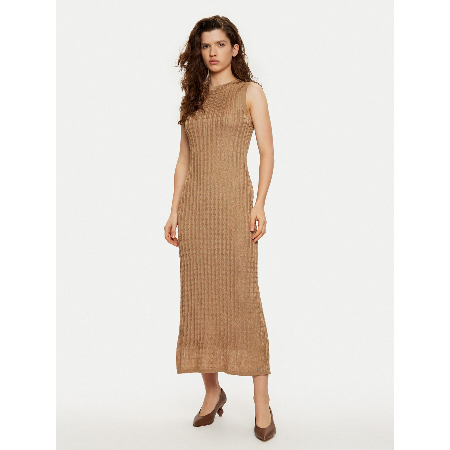Tommy Hilfiger Strickkleid WW0WW43999 Braun Slim Fit