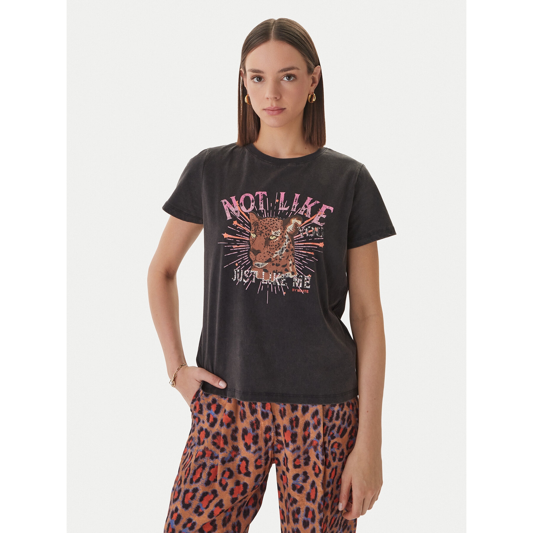 LOLA CASADEMUNT T-Shirt MS2615050 Μαύρο Regular Fit
