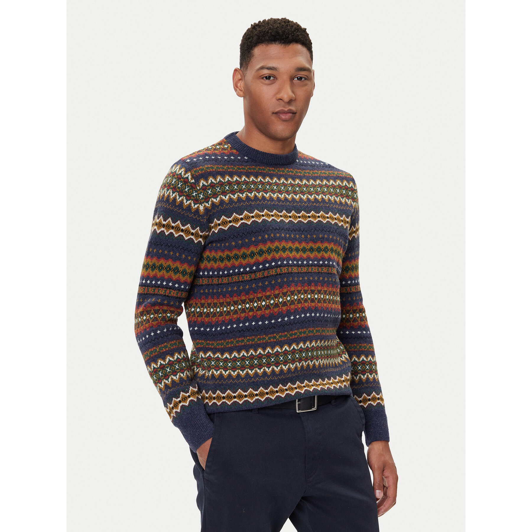 Barbour Pullover Case Fair MKN1027NY72 Dunkelblau Regular Fit