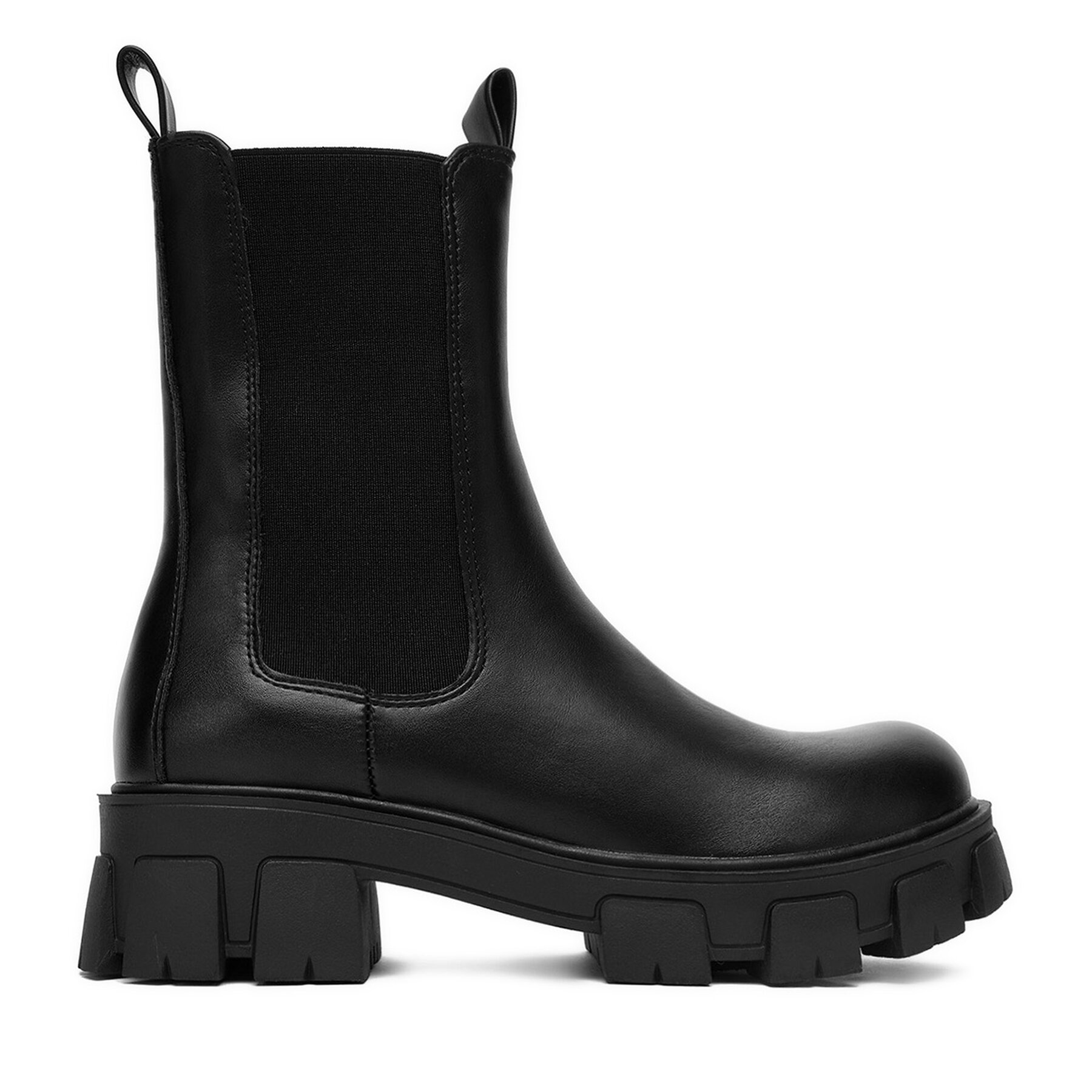 Členková obuv s elastickým prvkom DeeZee 12837-22-BLACK PU Čierna
