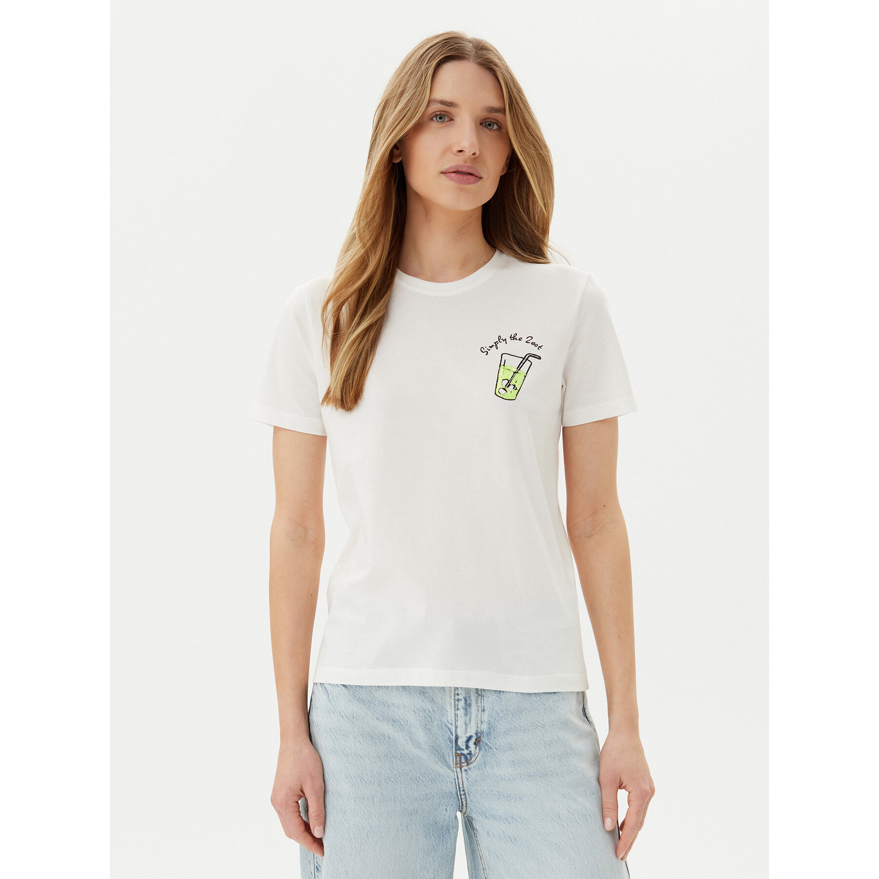 ONLY Marškinėliai Kita 15349150 Balta Regular Fit