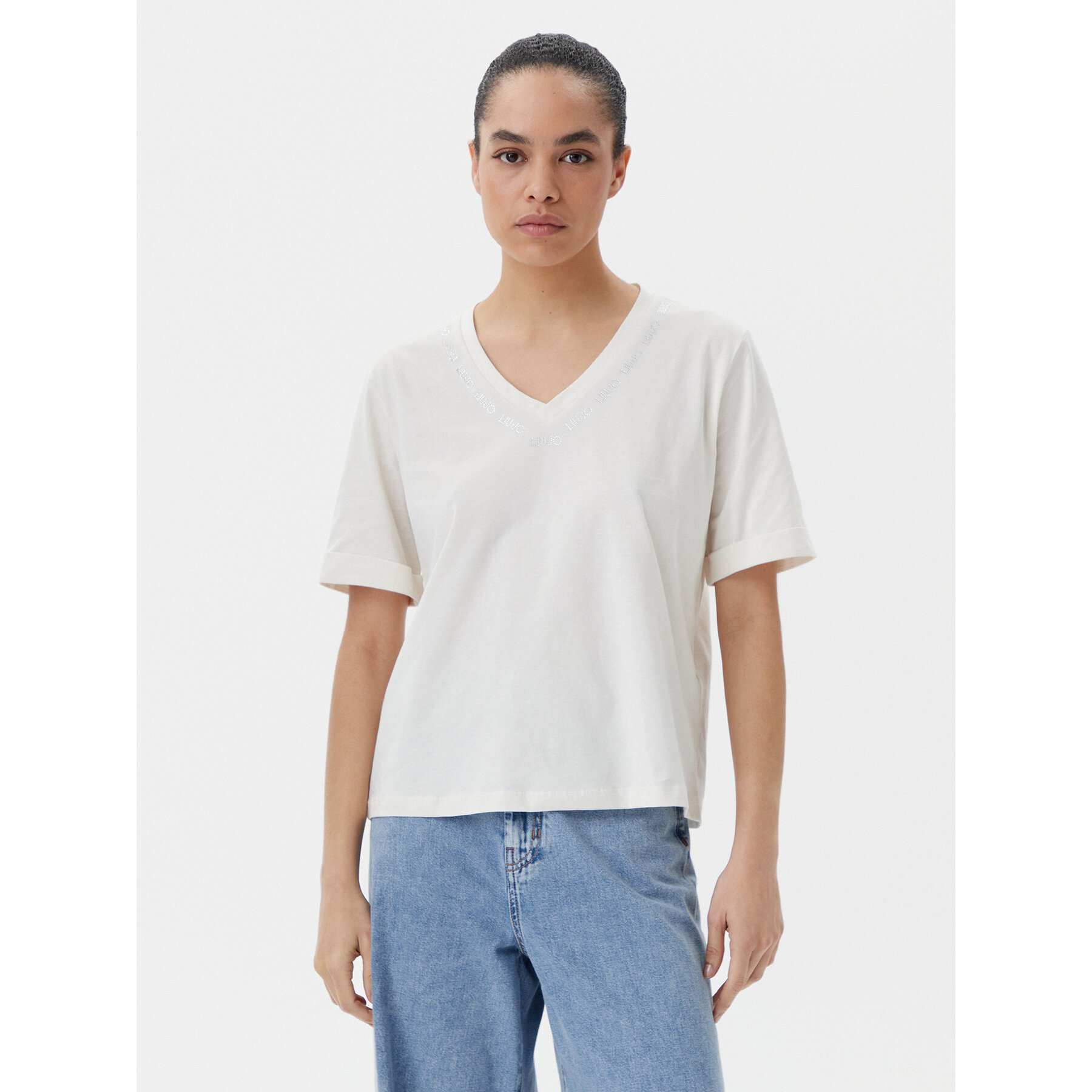 Liu Jo Beachwear Liu Jo Beachwear T-Shirt TA5175 JS923 Εκρού Regular Fit