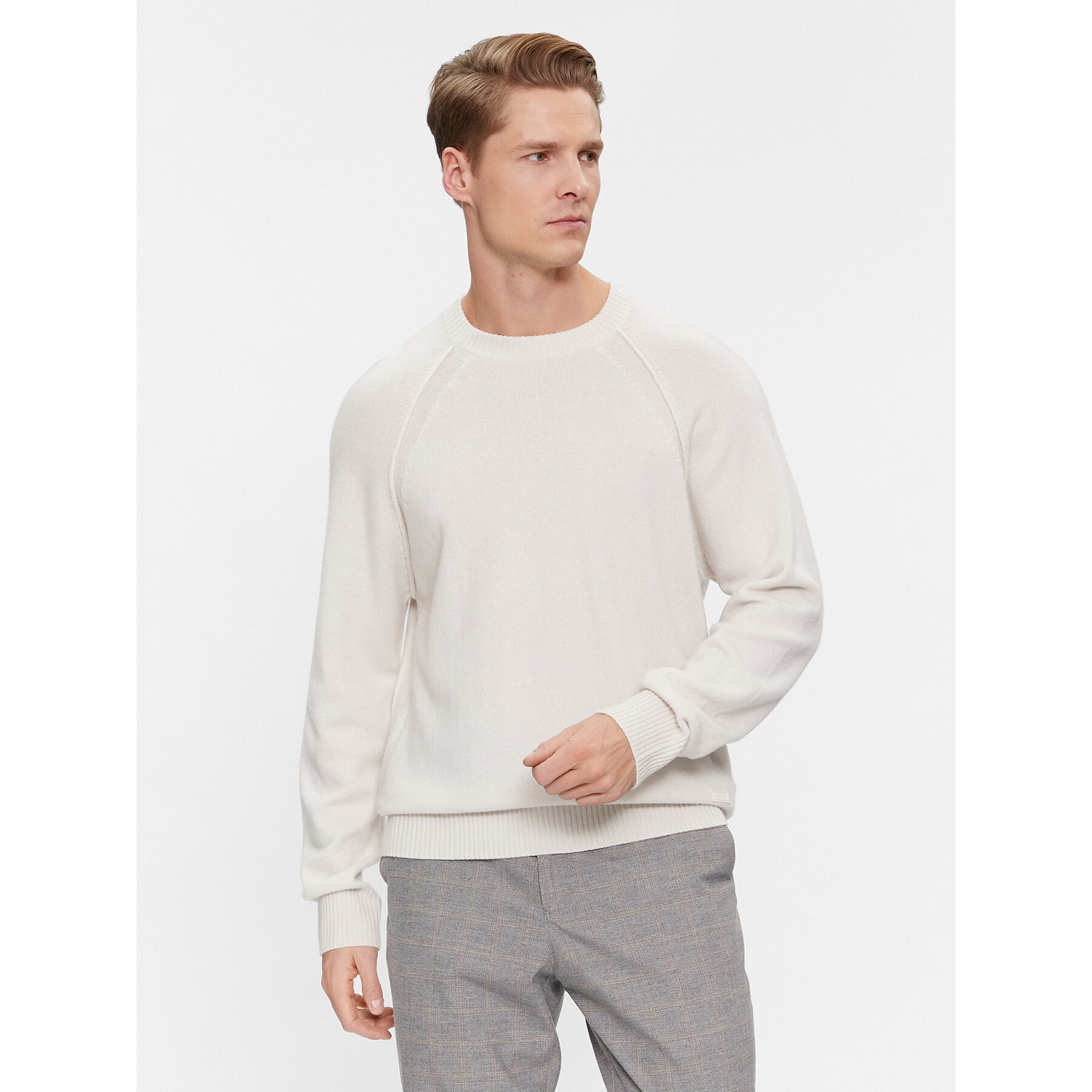 Calvin Klein Pullover K10K111954 Écru Regular Fit