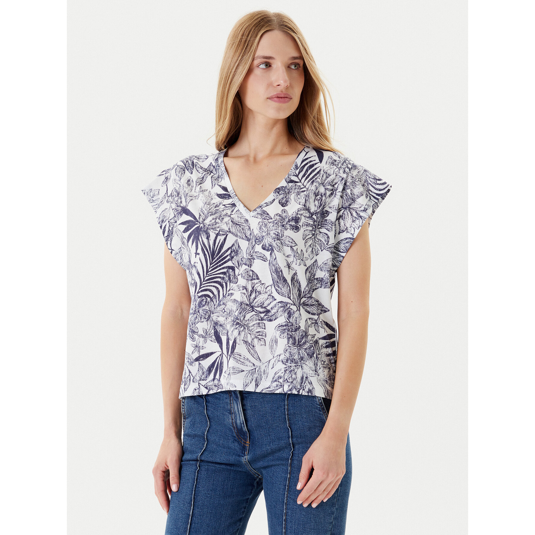 United Colors Of Benetton T-Shirt 3SEBD10AE Μπλε Relaxed Fit