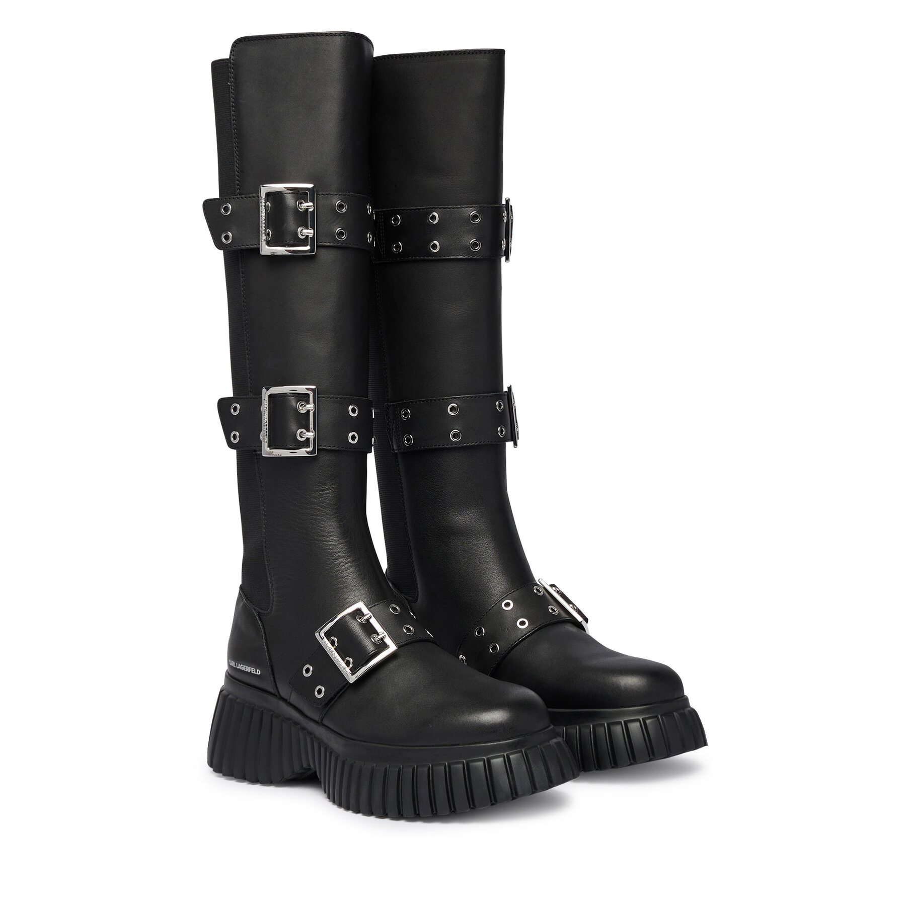 Ботуши KARL LAGERFELD Kreeper Wedge KL44490 Черен