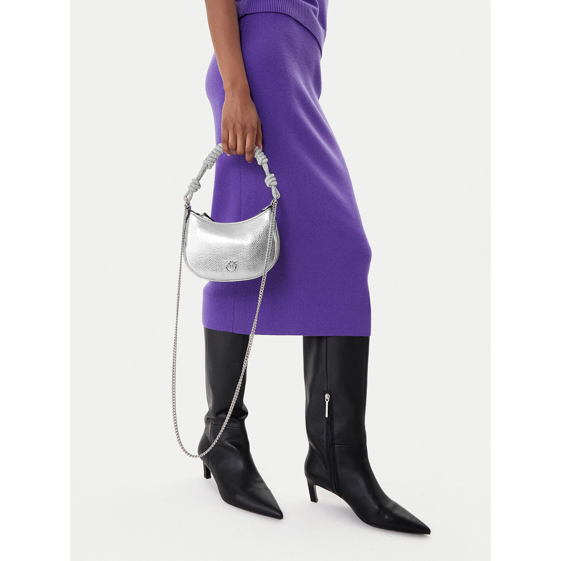 Borsetta PINKO Half Moon Baby C + Manico Al 25-26 PLTT 105913 A2WD Argento