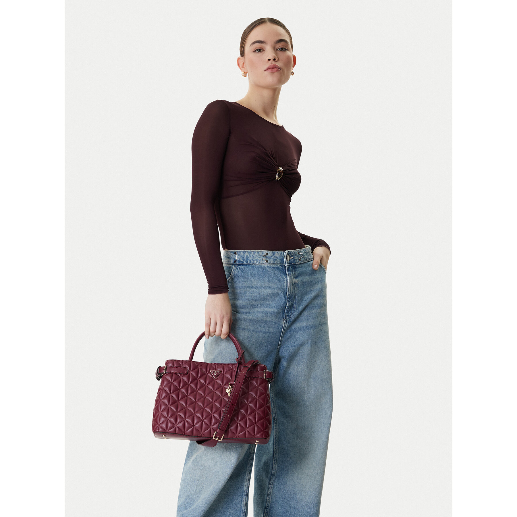 Дамска чанта Guess Paisleigh HWQG98 83060 Бордо