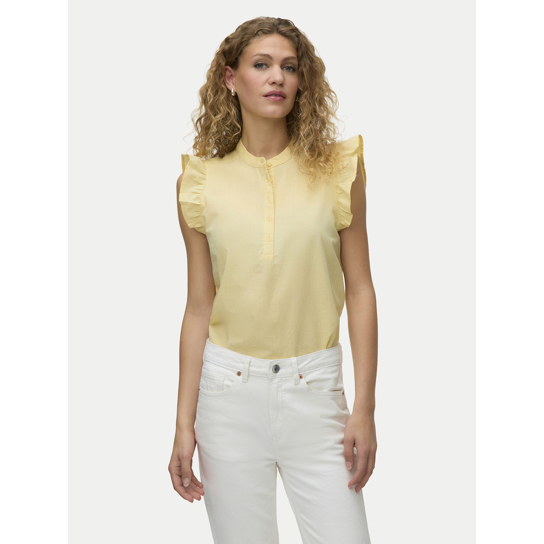 Vero Moda Blúz Selma 10345667 Világossárga Regular Fit