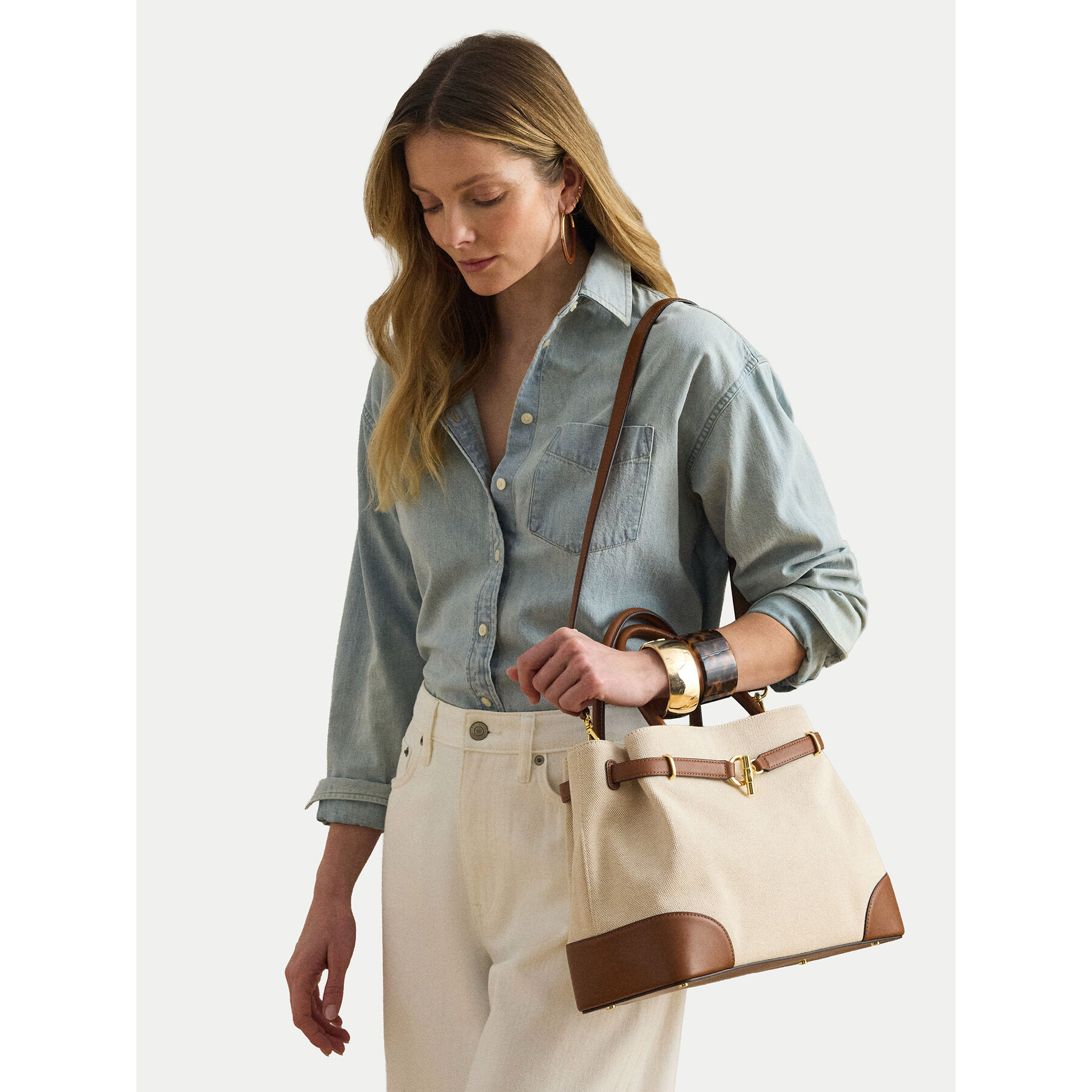 Дамска чанта LAUREN RALPH LAUREN 431P04296005 Бежов