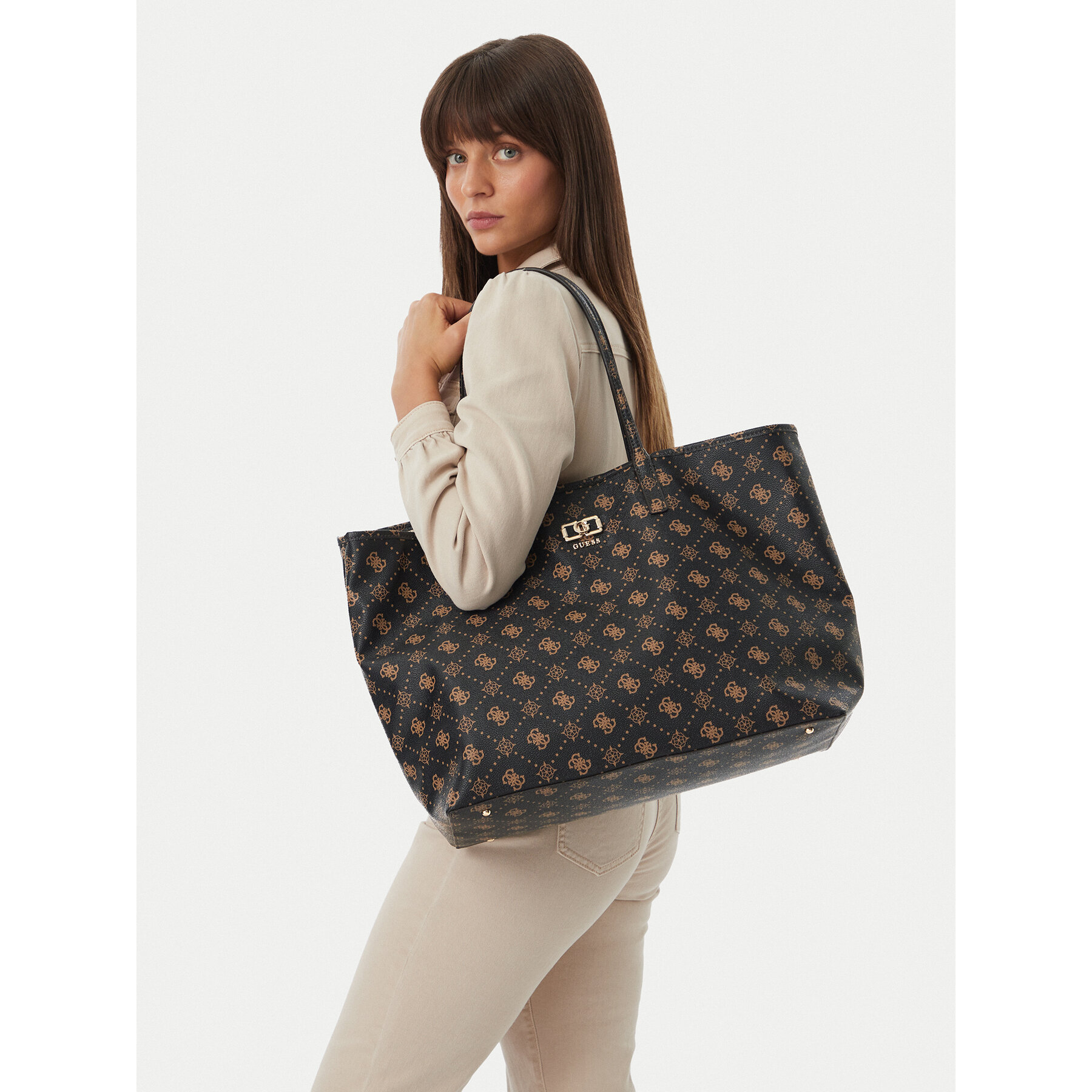 Torbica Guess Emelie Logo HWGP99 28240 Smeđa