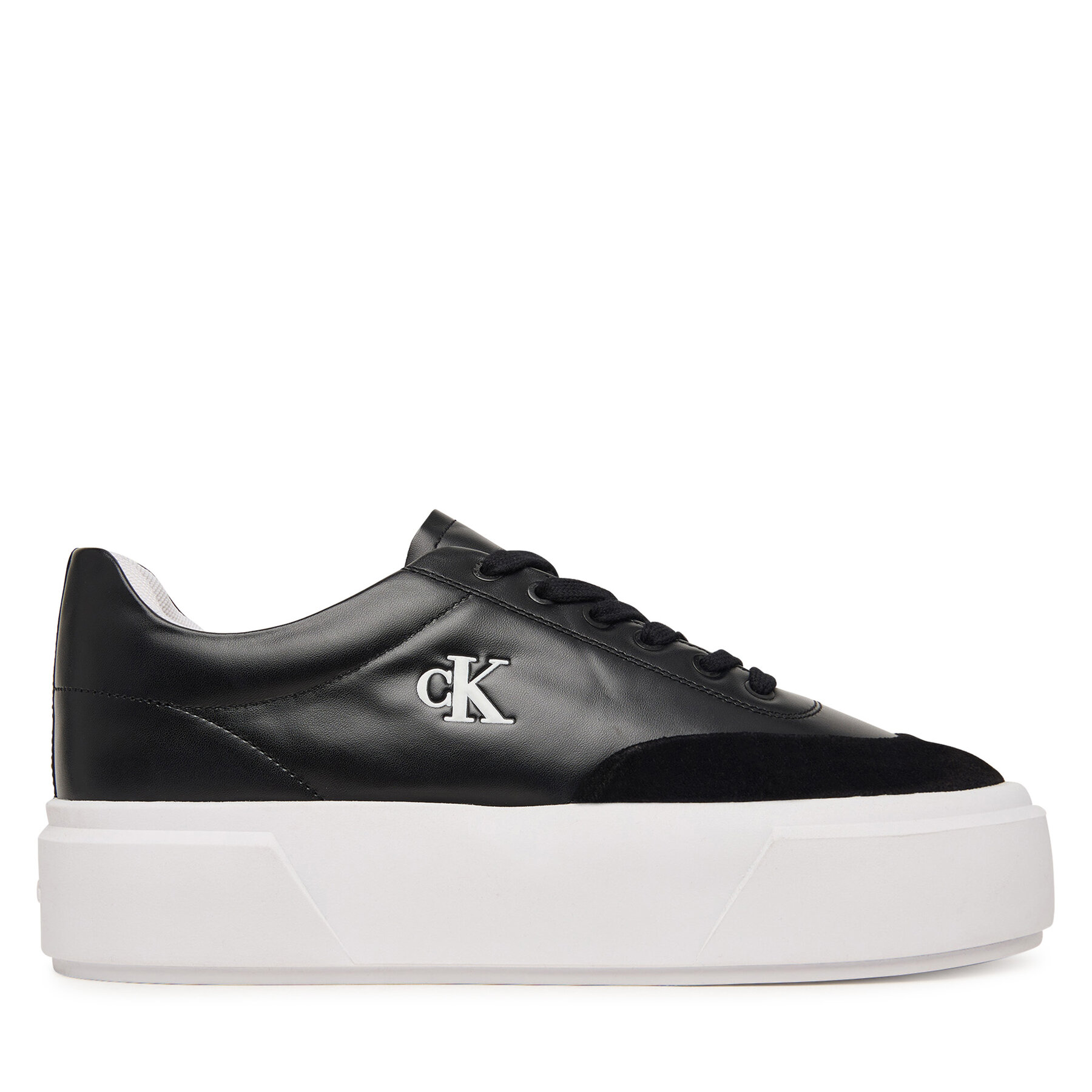 Superge Calvin Klein Flatform Lace Up Tcap Lth-Su HW0HW03438 Črna