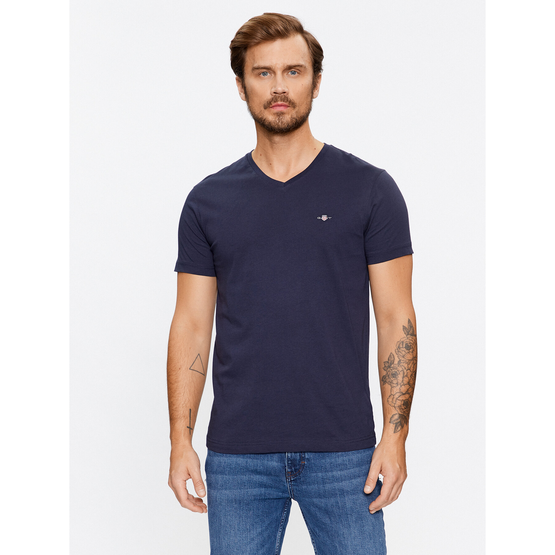 Gant Póló Shield 2003186 Sötétkék Slim Fit