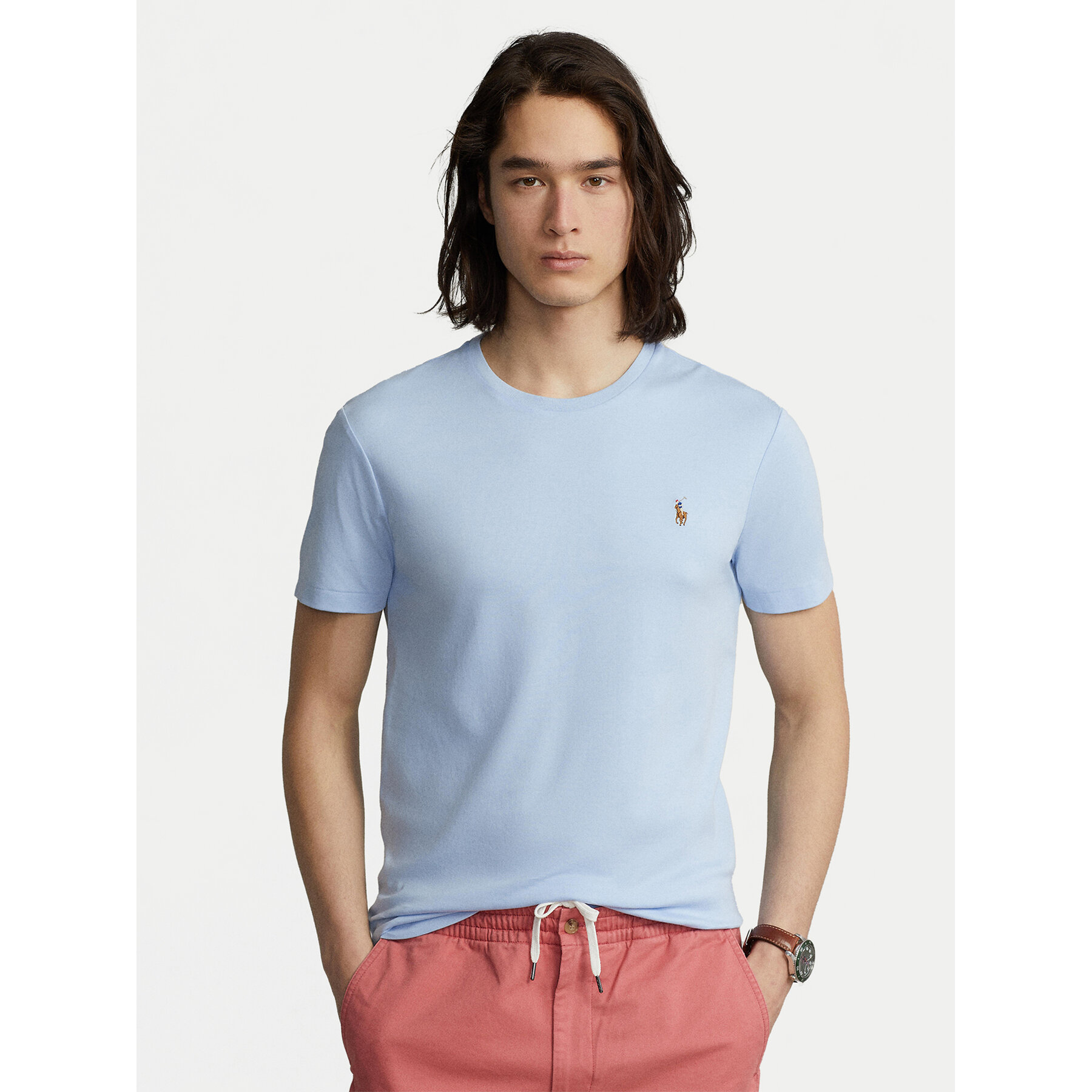 Polo Ralph Lauren T-shirt Classics 710740727 Svijetloplava Slim Fit