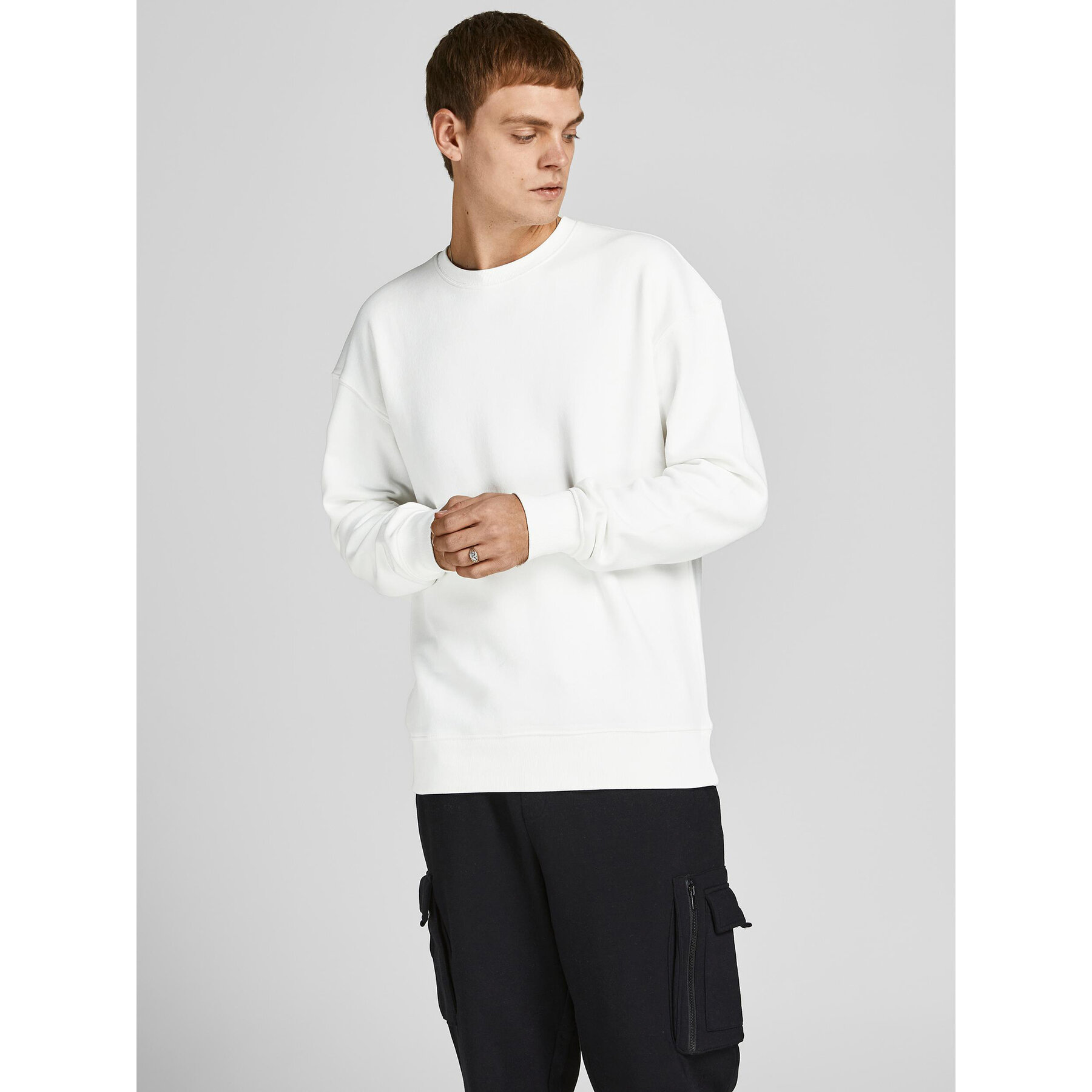 Jack & Jones Sweatshirt Star 12208182 Weiß Relaxed Fit