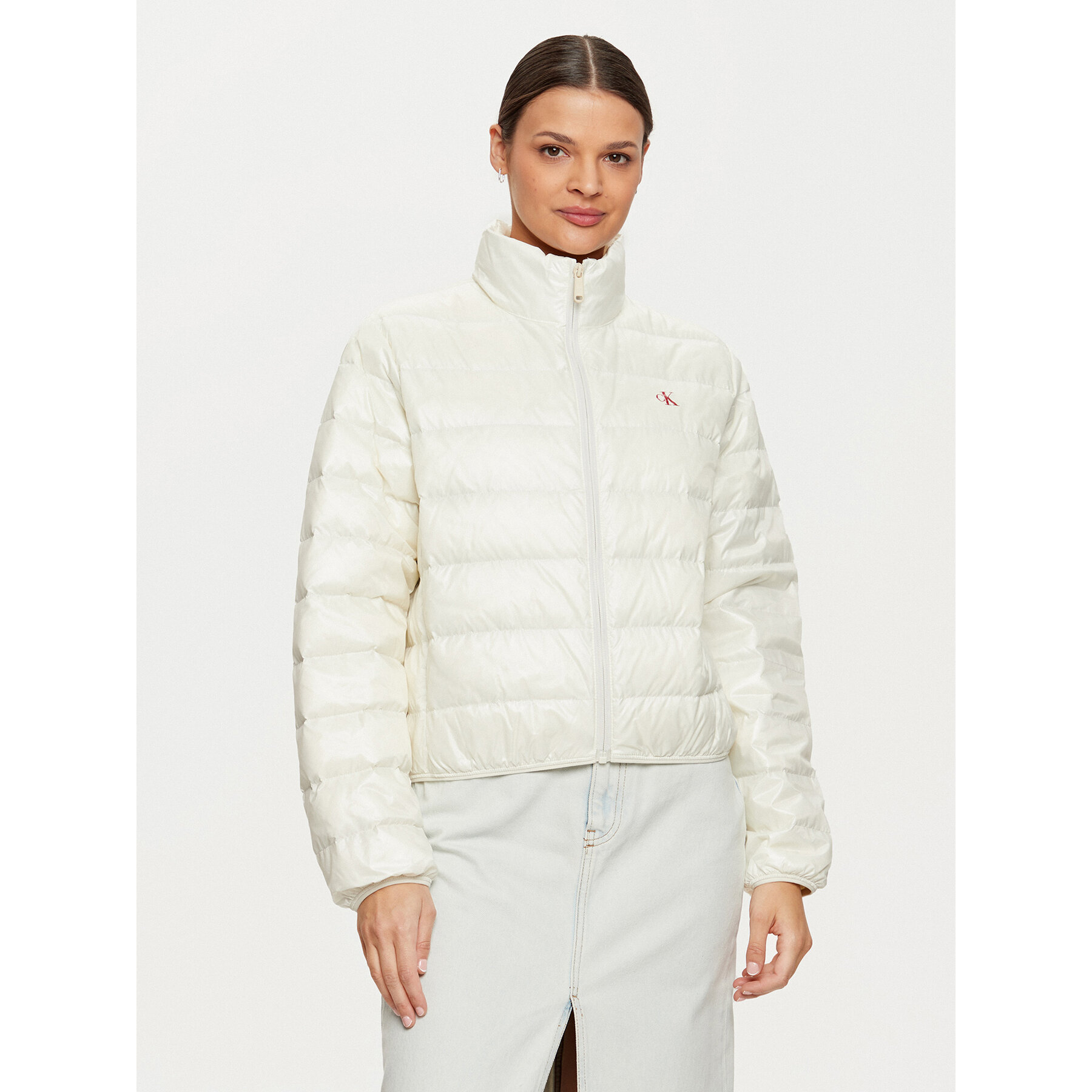 Calvin Klein Jeans Daunenjacke J20J224698 Écru Regular Fit