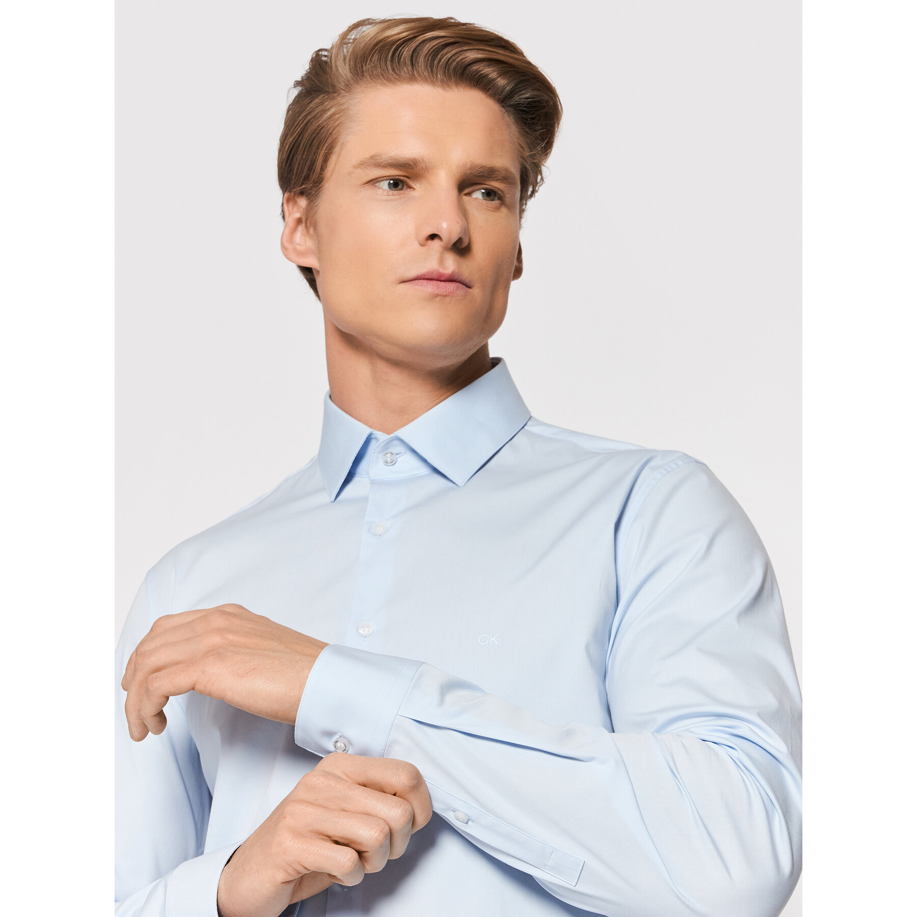 Calvin Klein Hemd Poplin K10K108229 Blau Slim Fit
