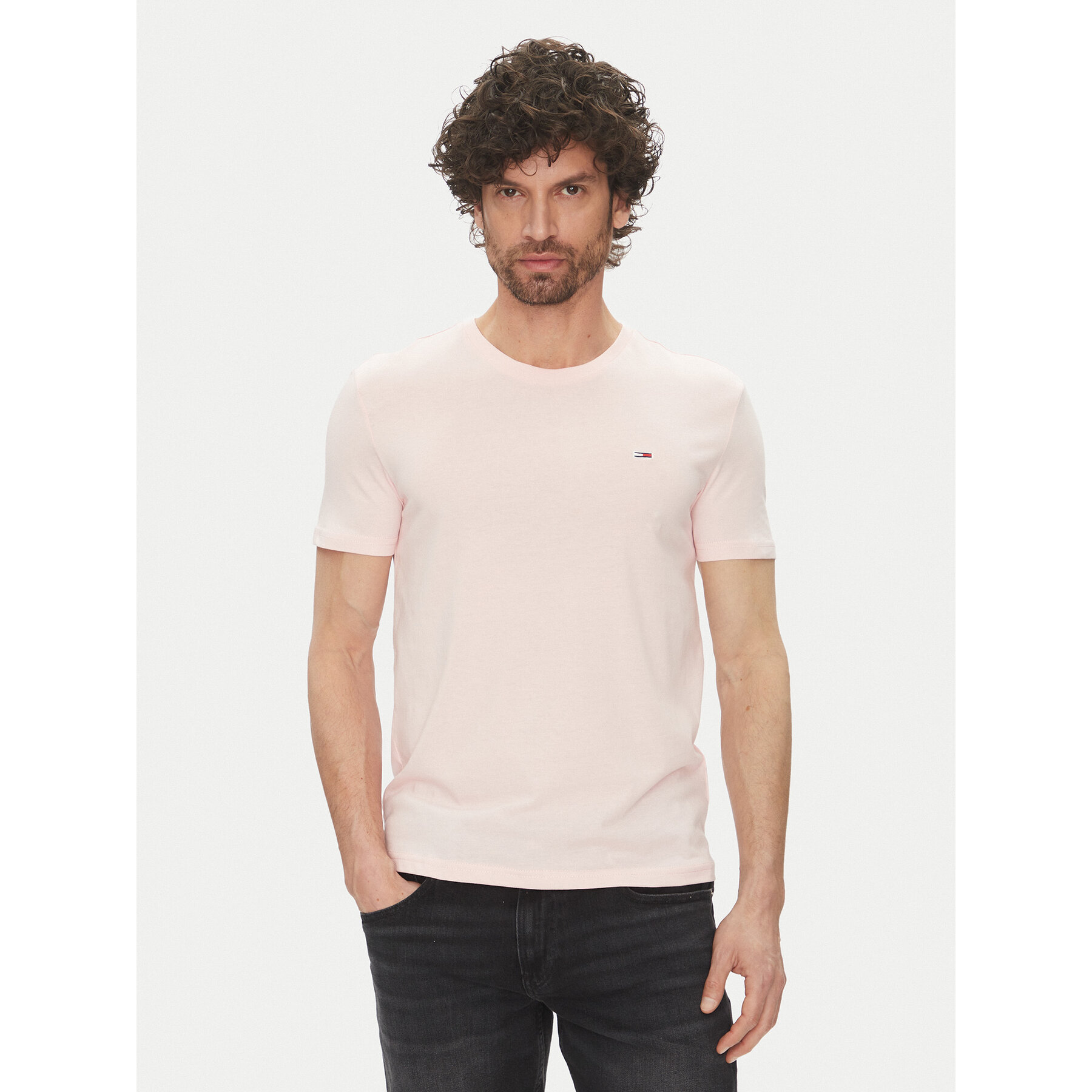 Tommy Jeans Póló DM0DM20363 Rózsaszín Slim Fit