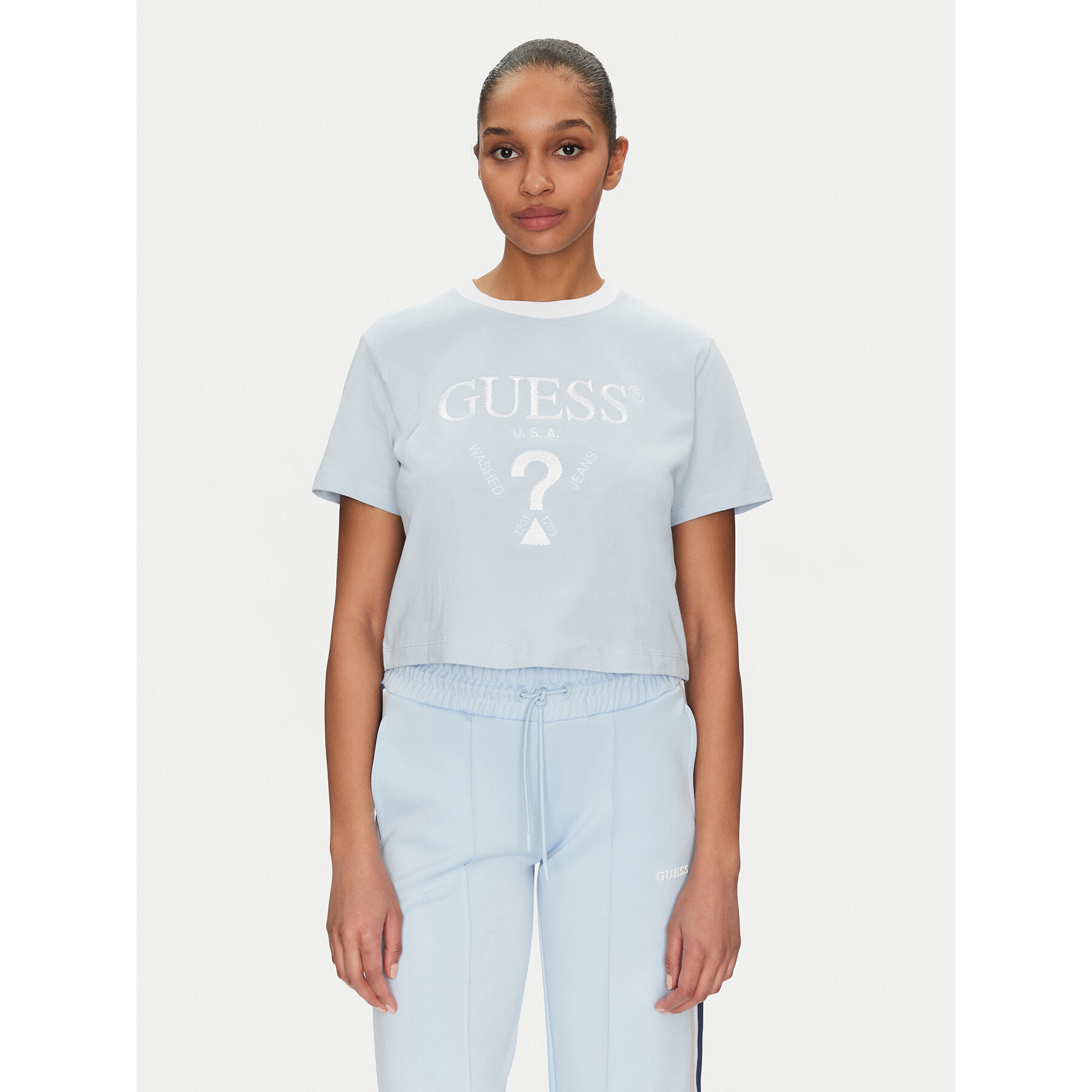 Guess Póló V5GI18 I3Z14 Kék Boxy Fit
