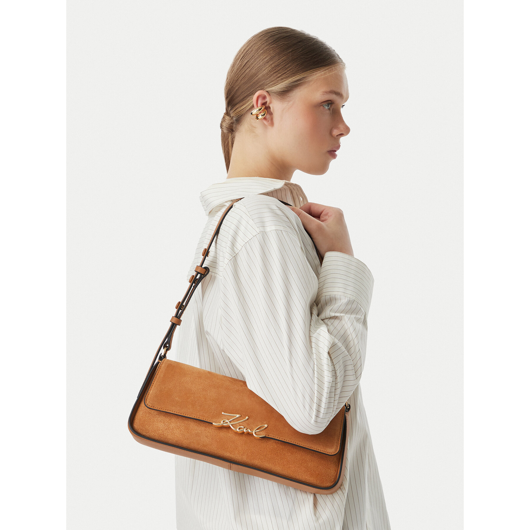 Дамска чанта KARL LAGERFELD B3W30025 Кафяв