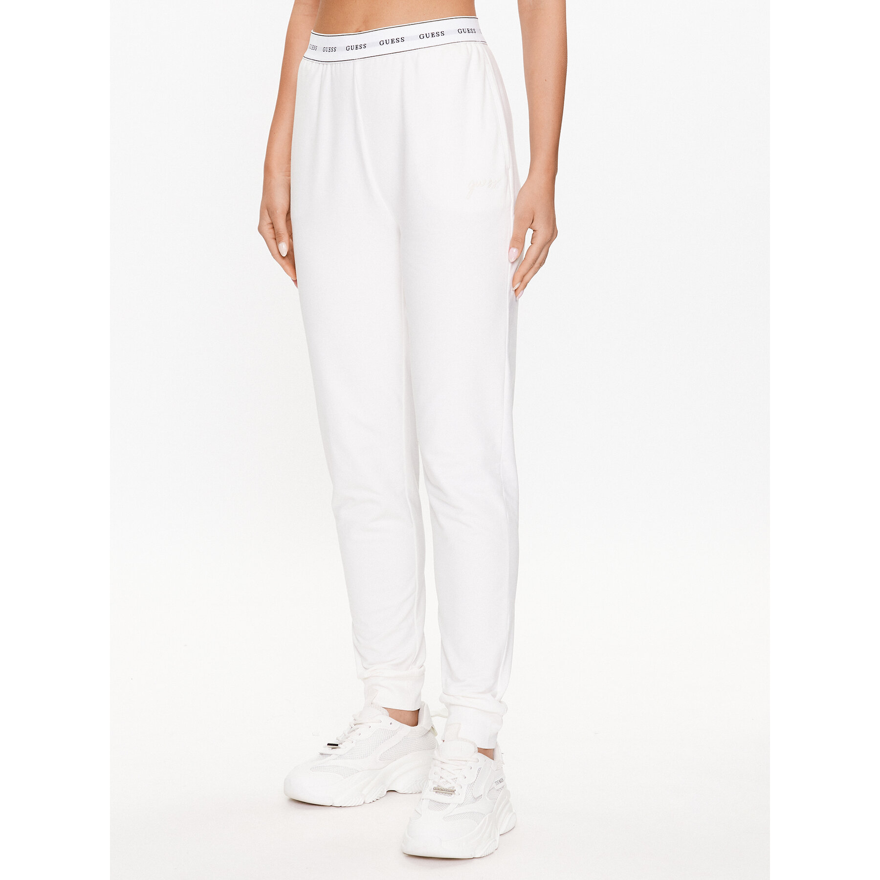 Guess Guess Παντελόνι πιτζάμας O3YB00 KBS91 Λευκό Regular Fit