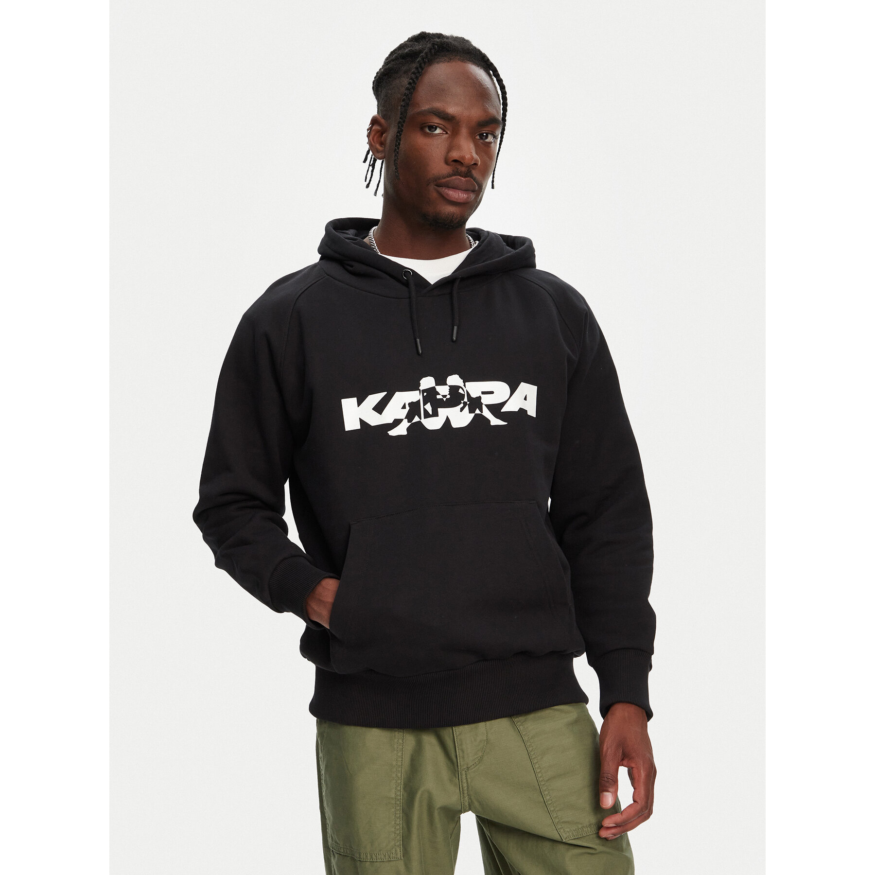 Kappa Majica dugih rukava Nhayma 341V57W Crna Regular Fit