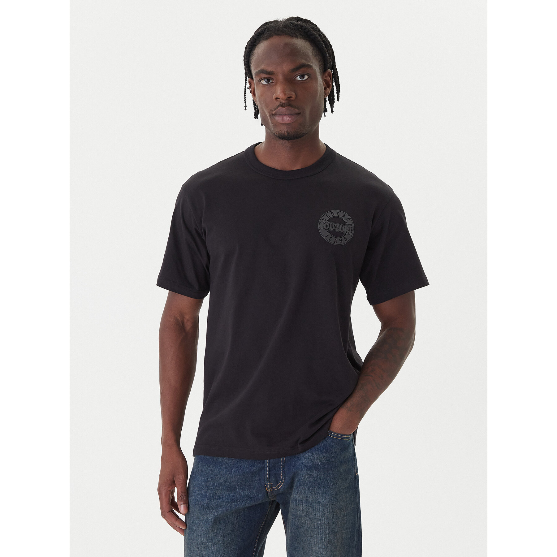 Versace Jeans Couture T-Shirt 79GAHT06 CJ00T Schwarz Regular Fit