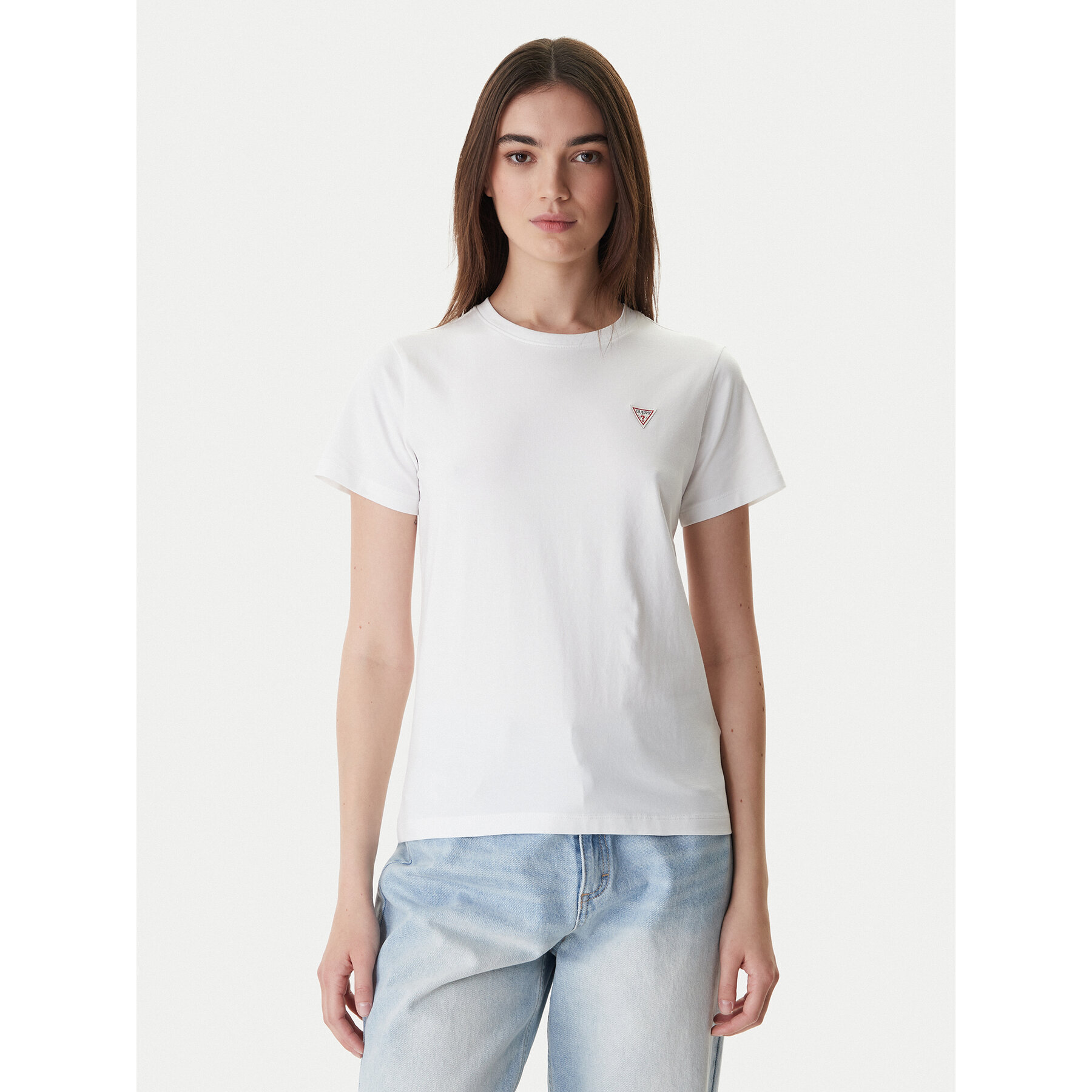 Guess Jeans Majica W4YI10 J1314 Bela Regular Fit