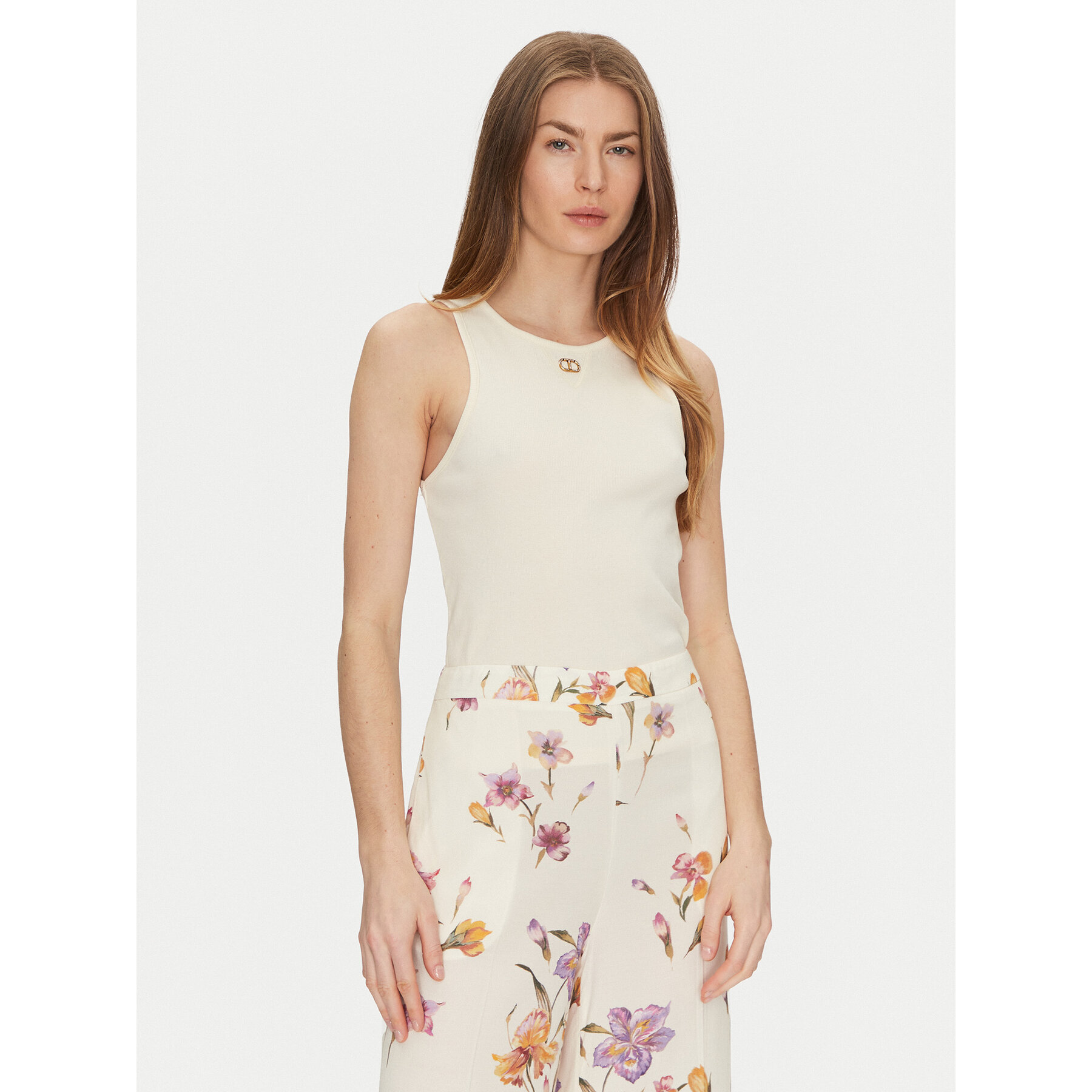 TWINSET Felső 251TP2550 Bézs Slim Fit