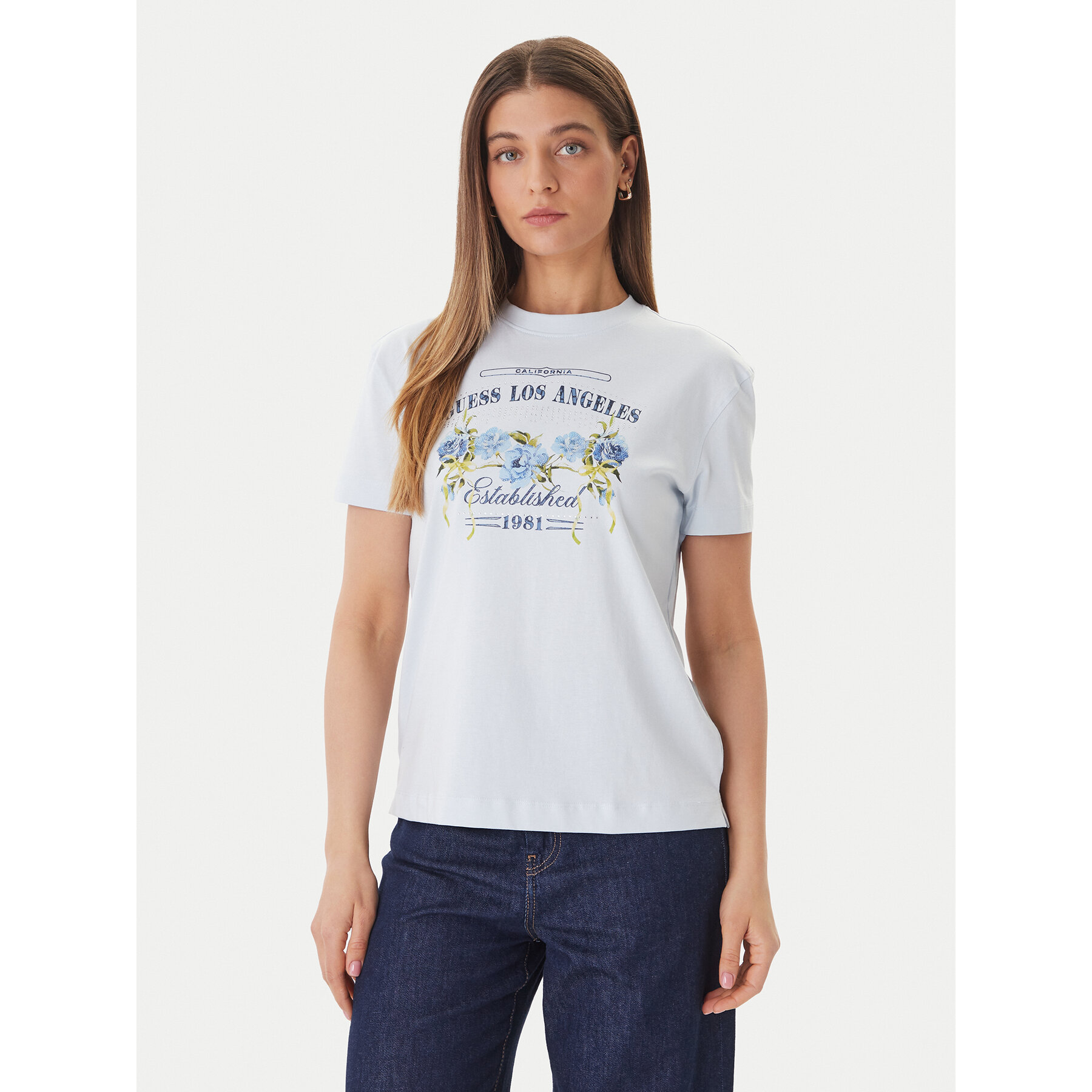 Guess T-shirt W6GI27 K3160 Plava Regular Fit