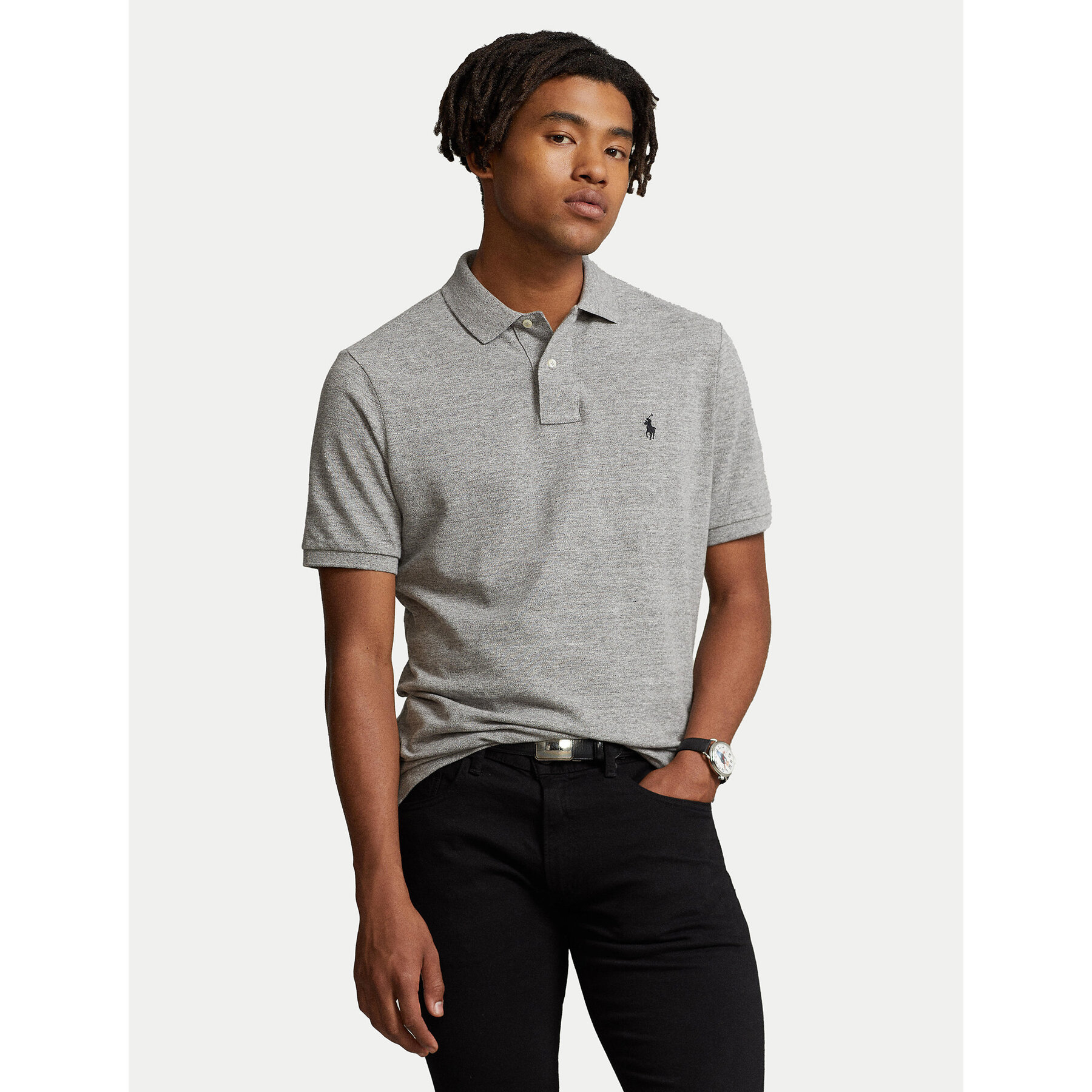 Polo Ralph Lauren Polo majica 710548797011 Siva Slim Fit