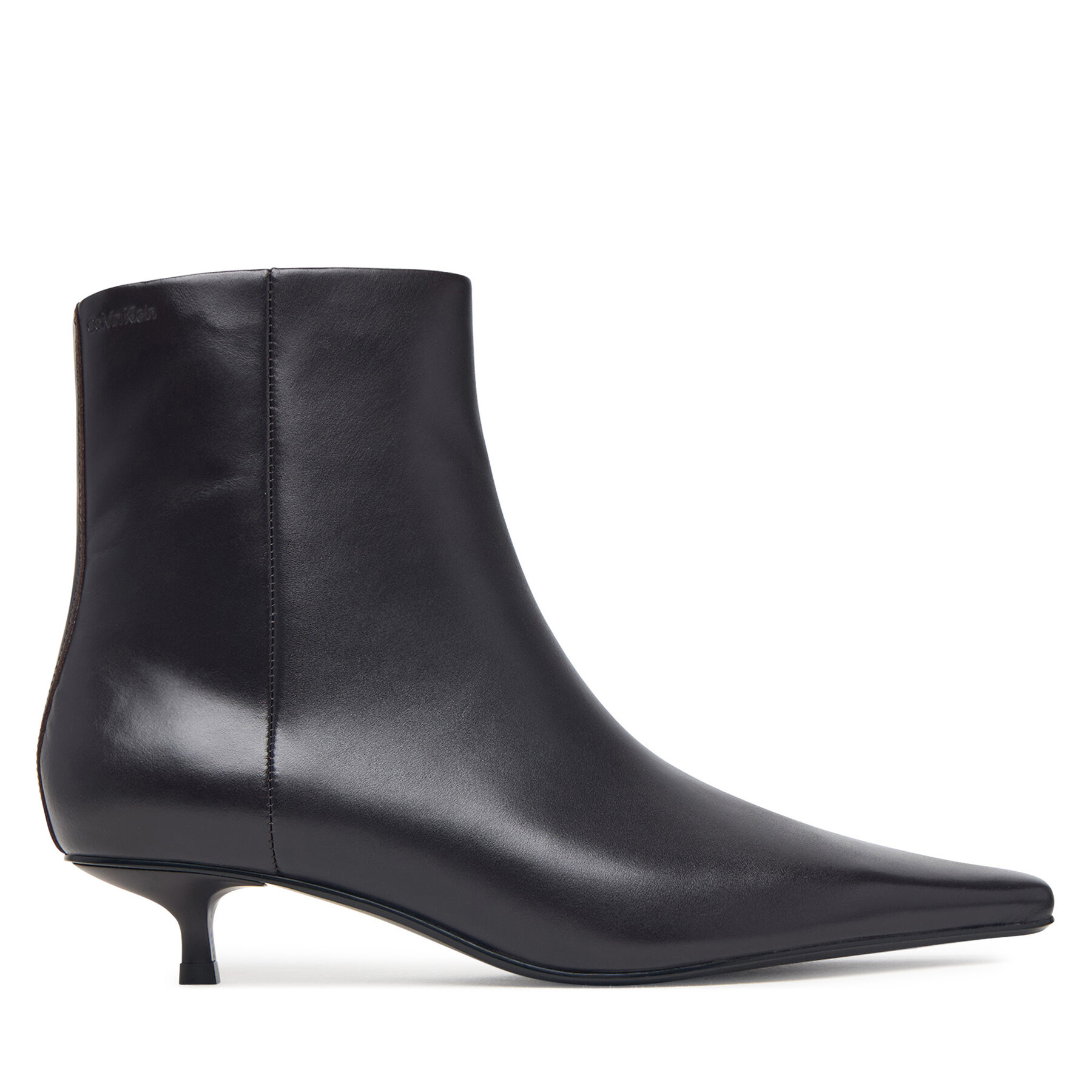 Polokozačky Calvin Klein Kitten Heel Ankle Boot Lth HW0HW03165 Tmavě hnědá