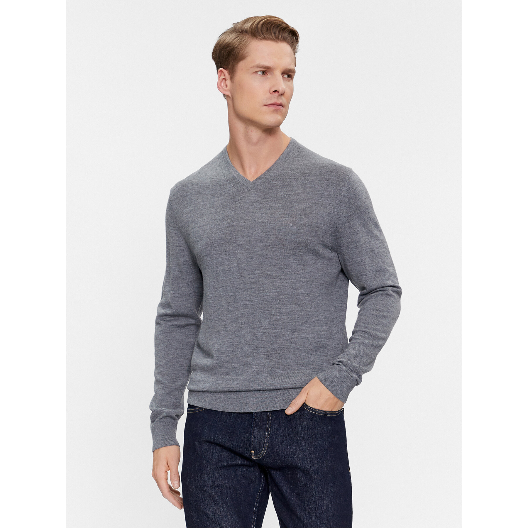 Calvin Klein Pullover K10K110423 Grau Slim Fit