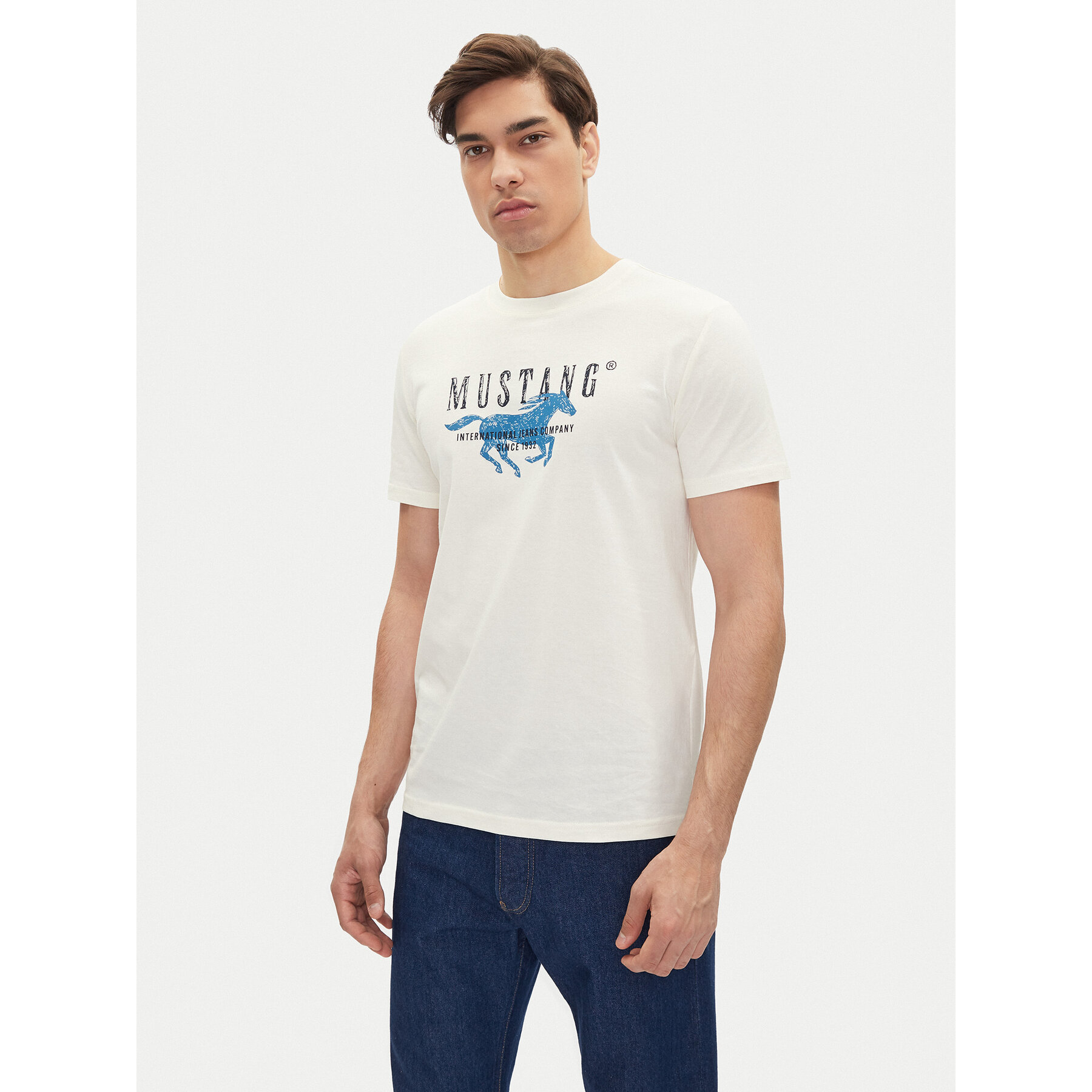 Mustang T-shirt Austin 1016484 Bianco Regular Fit