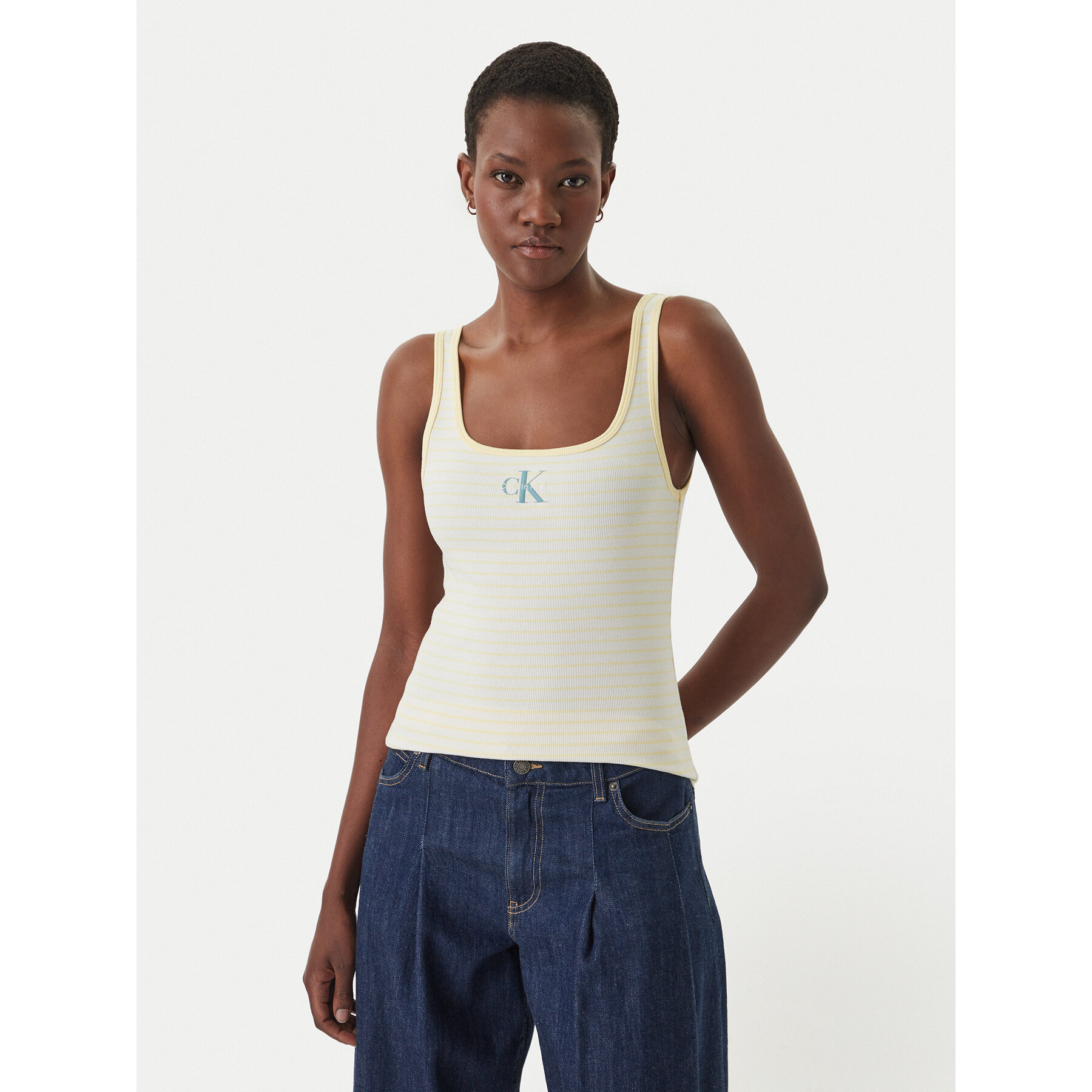 Calvin Klein Jeans Top LV047F832G Gelb Slim Fit