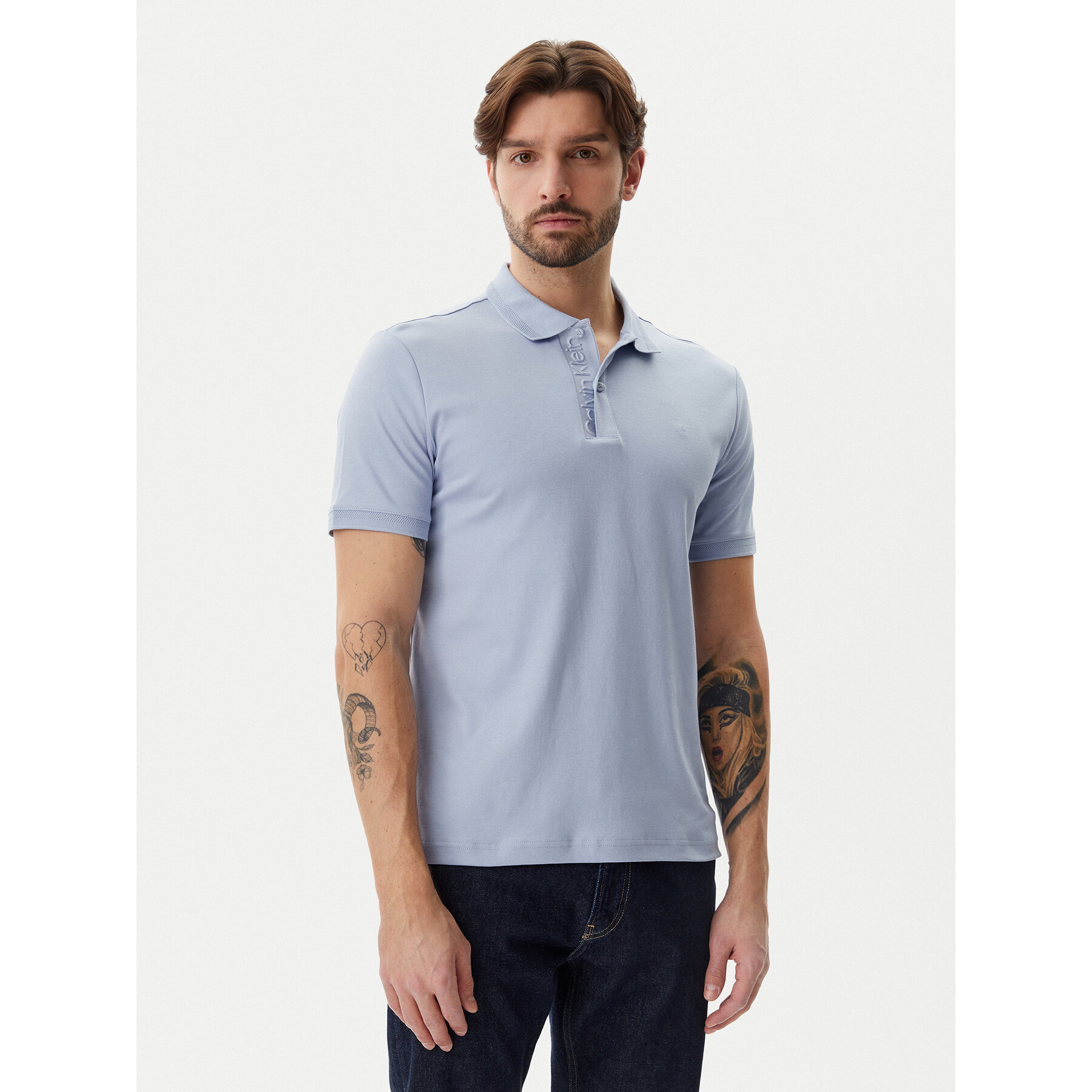 Calvin Klein Polo K10K114135 Γαλάζιο Regular Fit