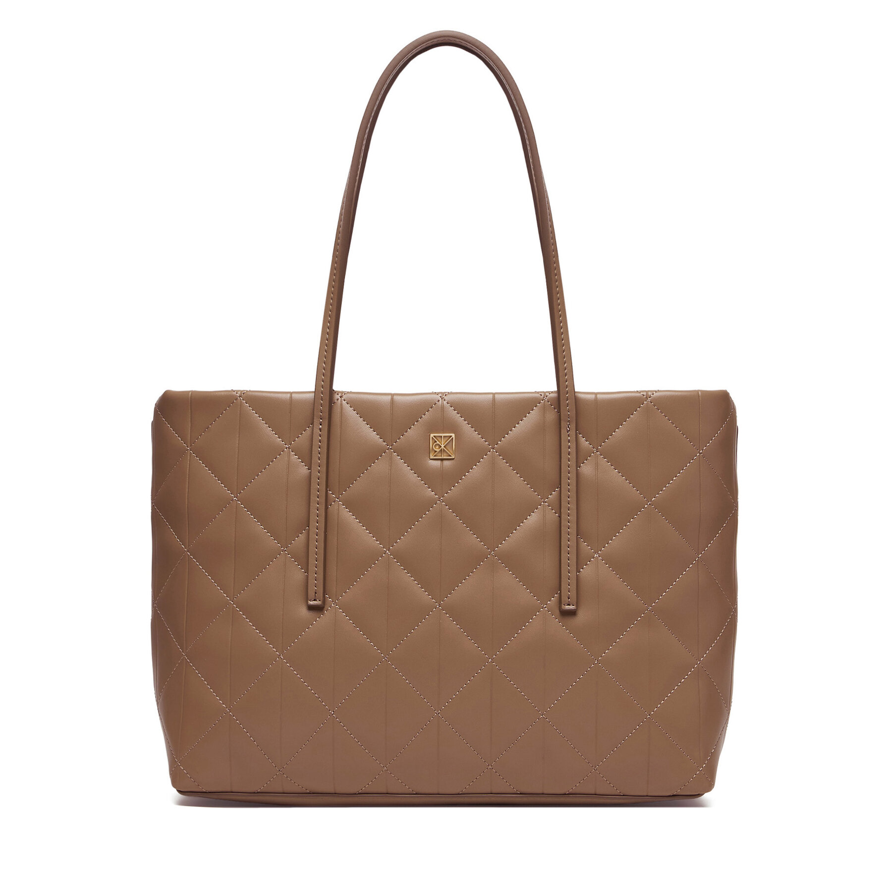 Geantă Calvin Klein Quilted Small Tote LV04F3325G Bej