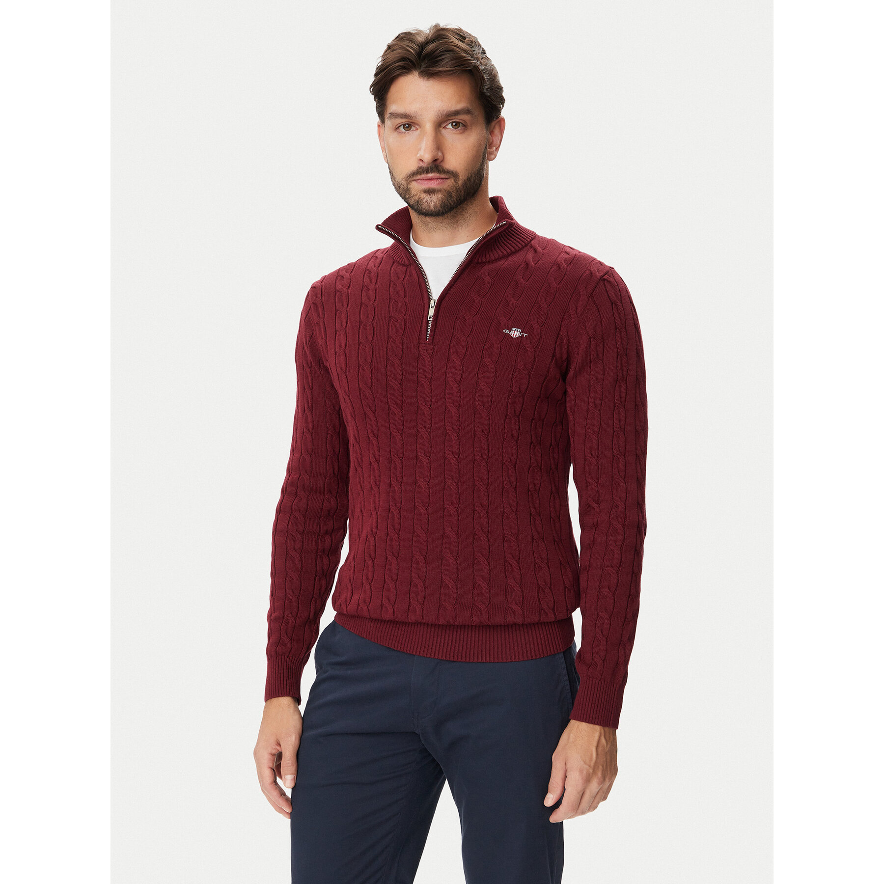 Gant Pullover 8050603 Dunkelrot Regular Fit