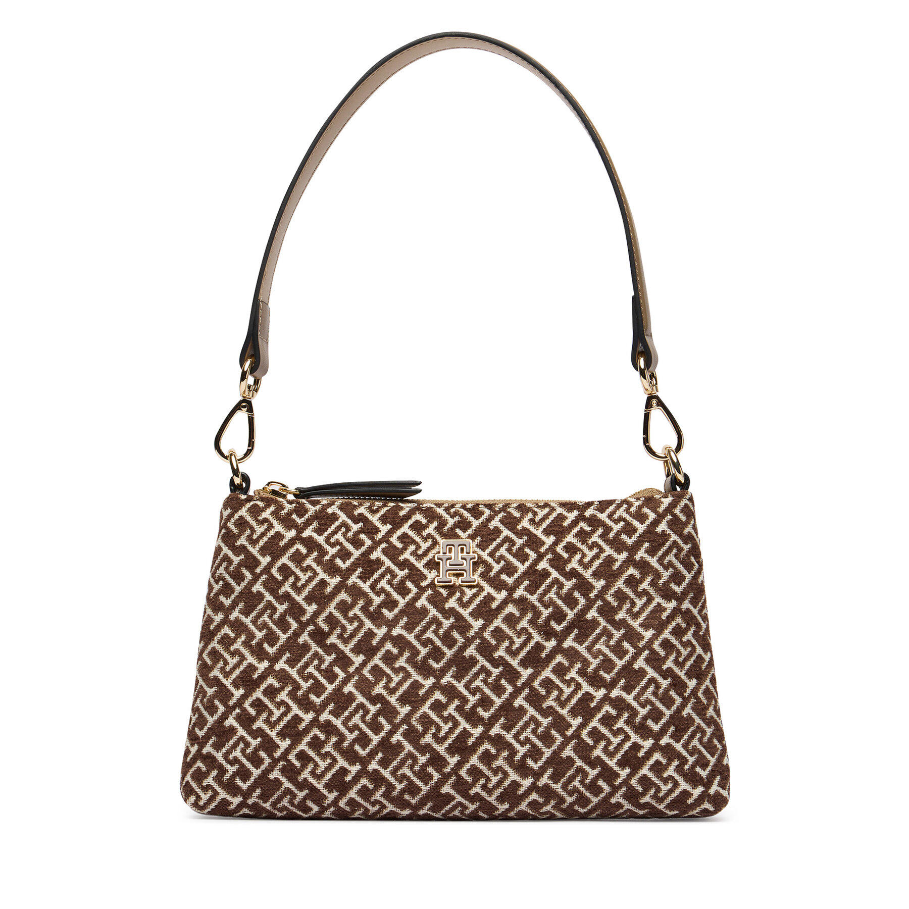 Torbica Tommy Hilfiger Th Jacquard Mini Shoulder Bag AW0AW19006 Smeđa