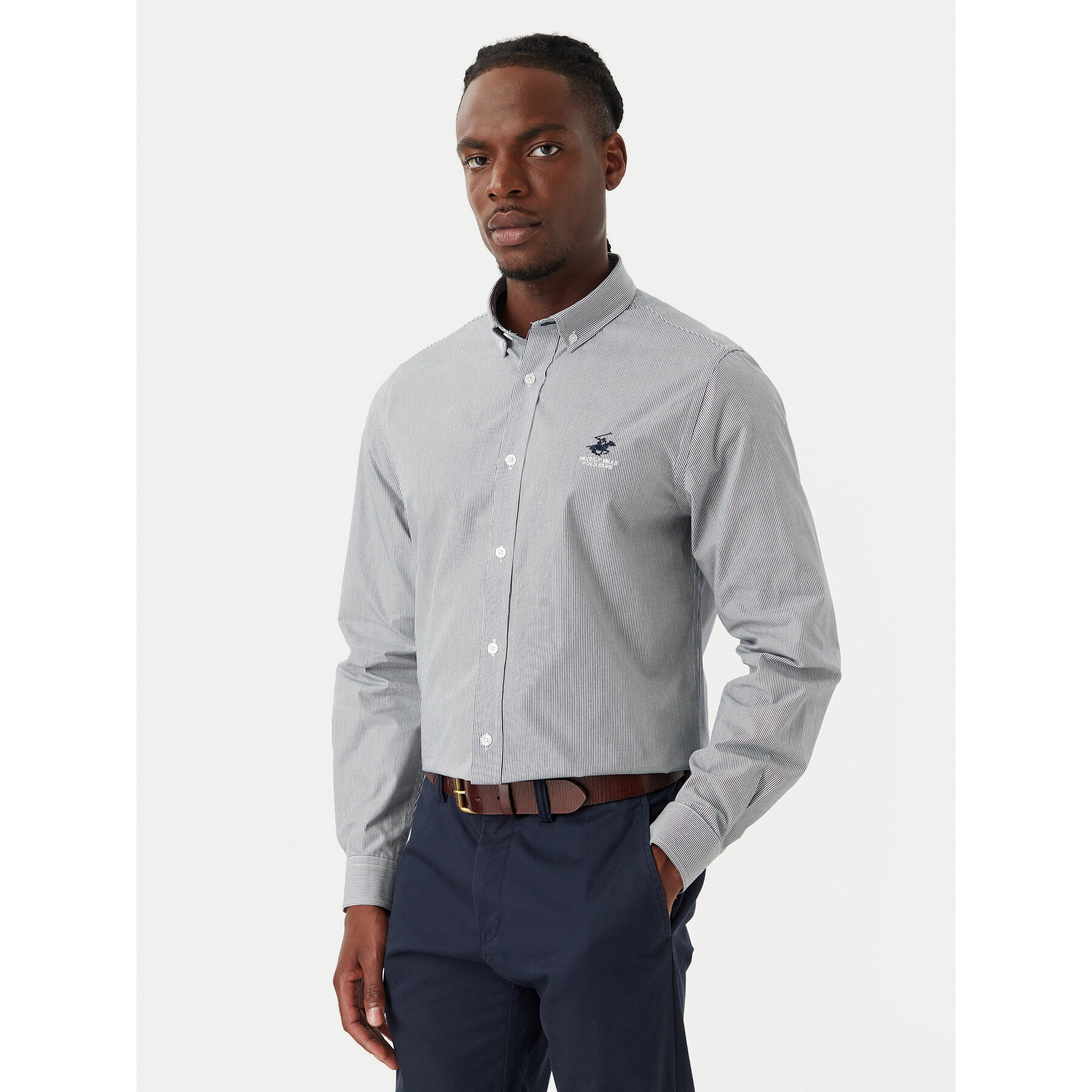 Beverly Hills Polo Club Camisa P-SS26M-BRASS Azul marino Regular Fit