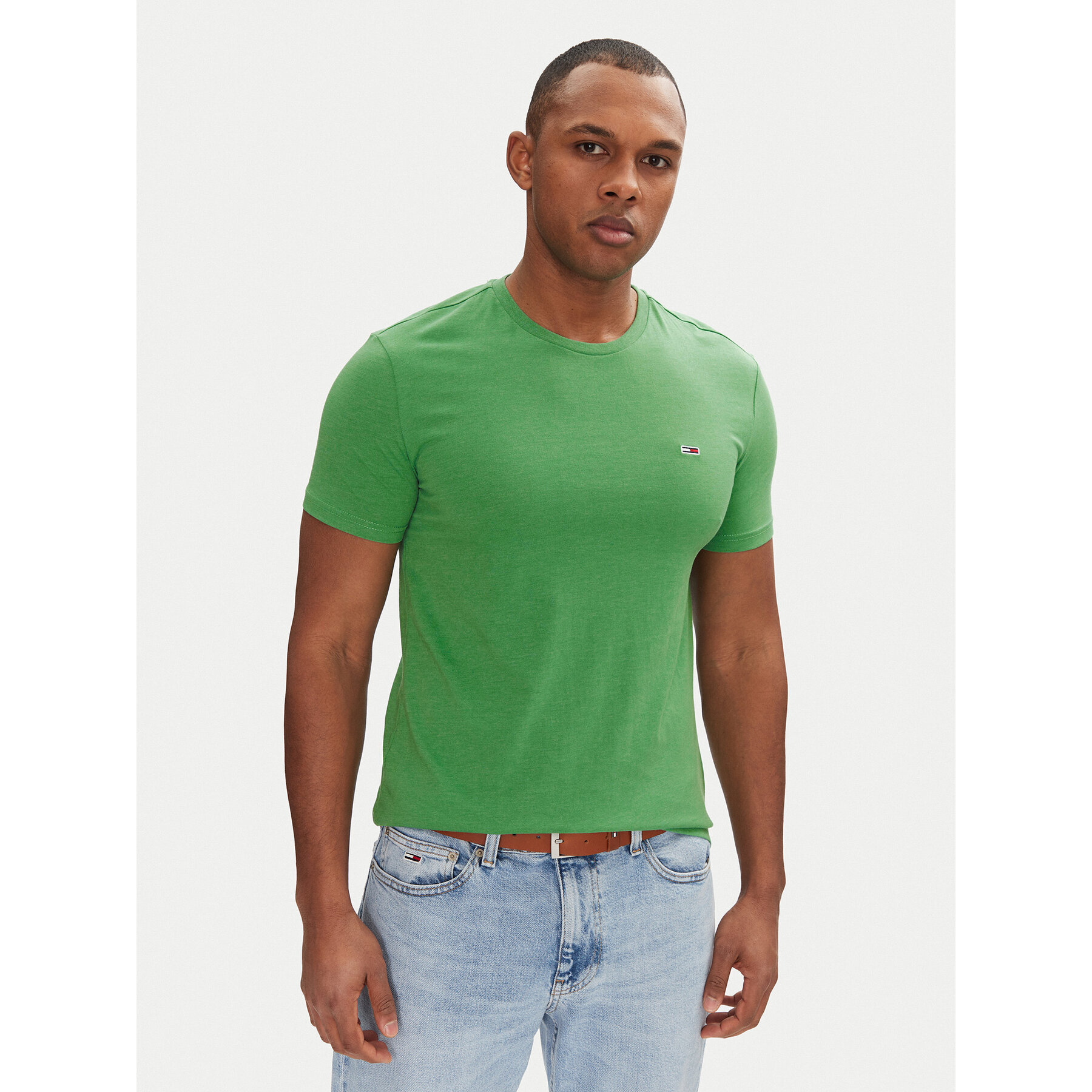 Tommy Jeans T-shirt Jaspe DM0DM20363 Verde Slim Fit