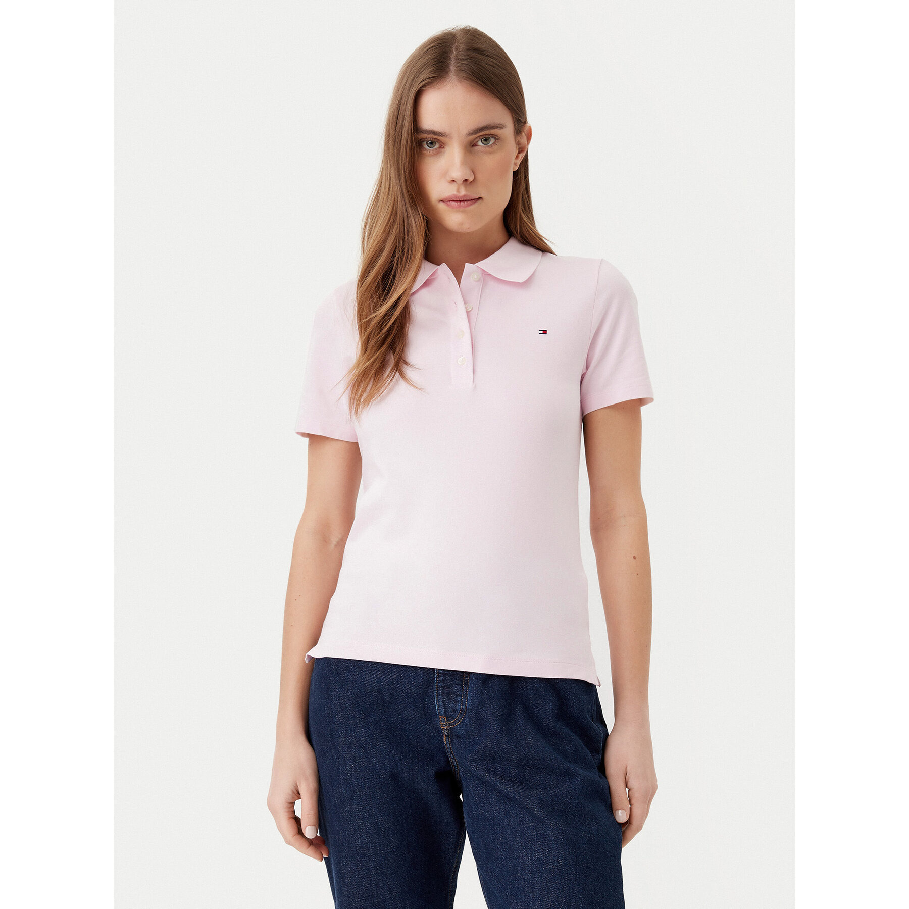 Tommy Hilfiger Tommy Hilfiger Polo 1985 WW0WW43225 Ροζ Slim Fit