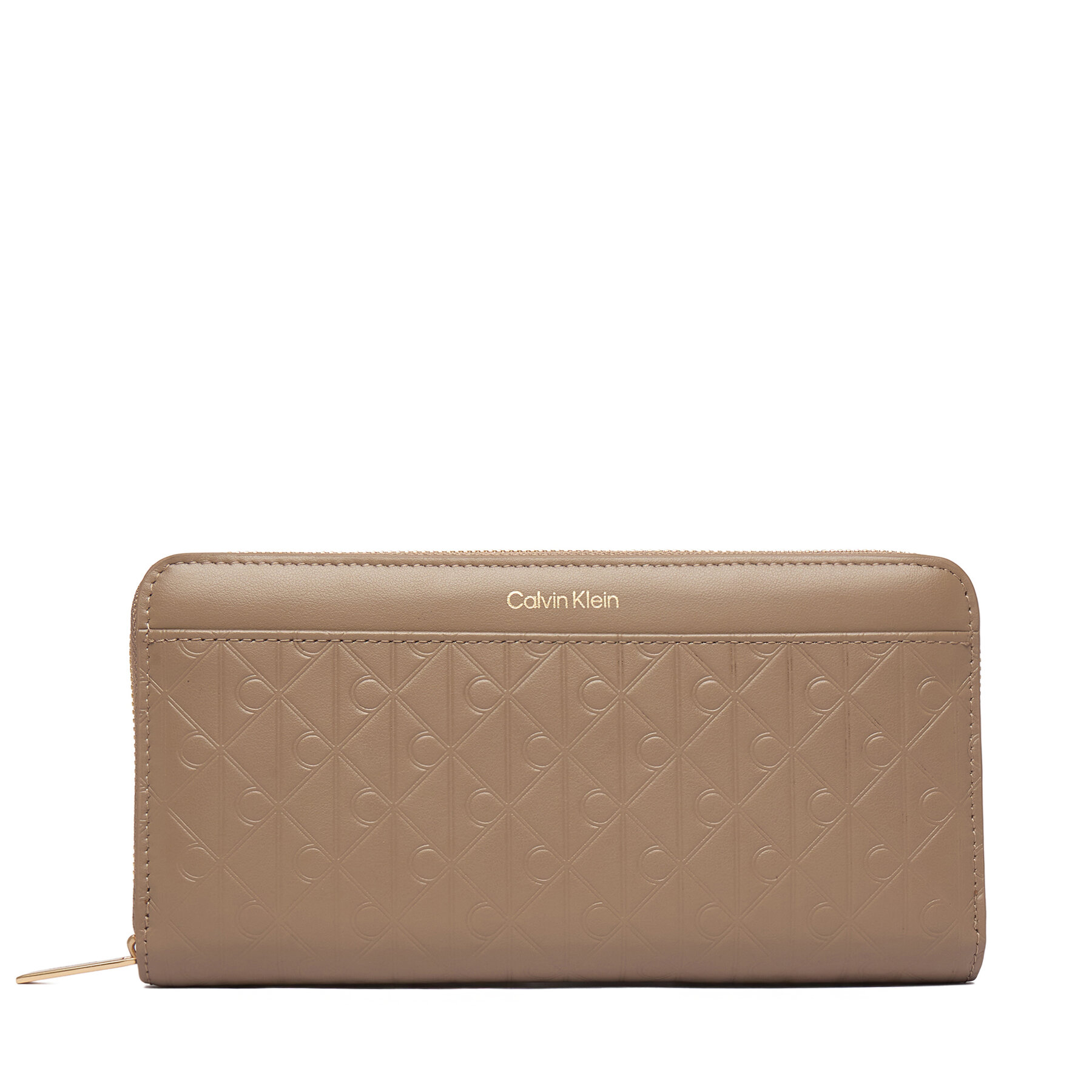 Pénztárca Calvin Klein Emblem Aop Embossed Long Wallet LV04F1097G Bézs