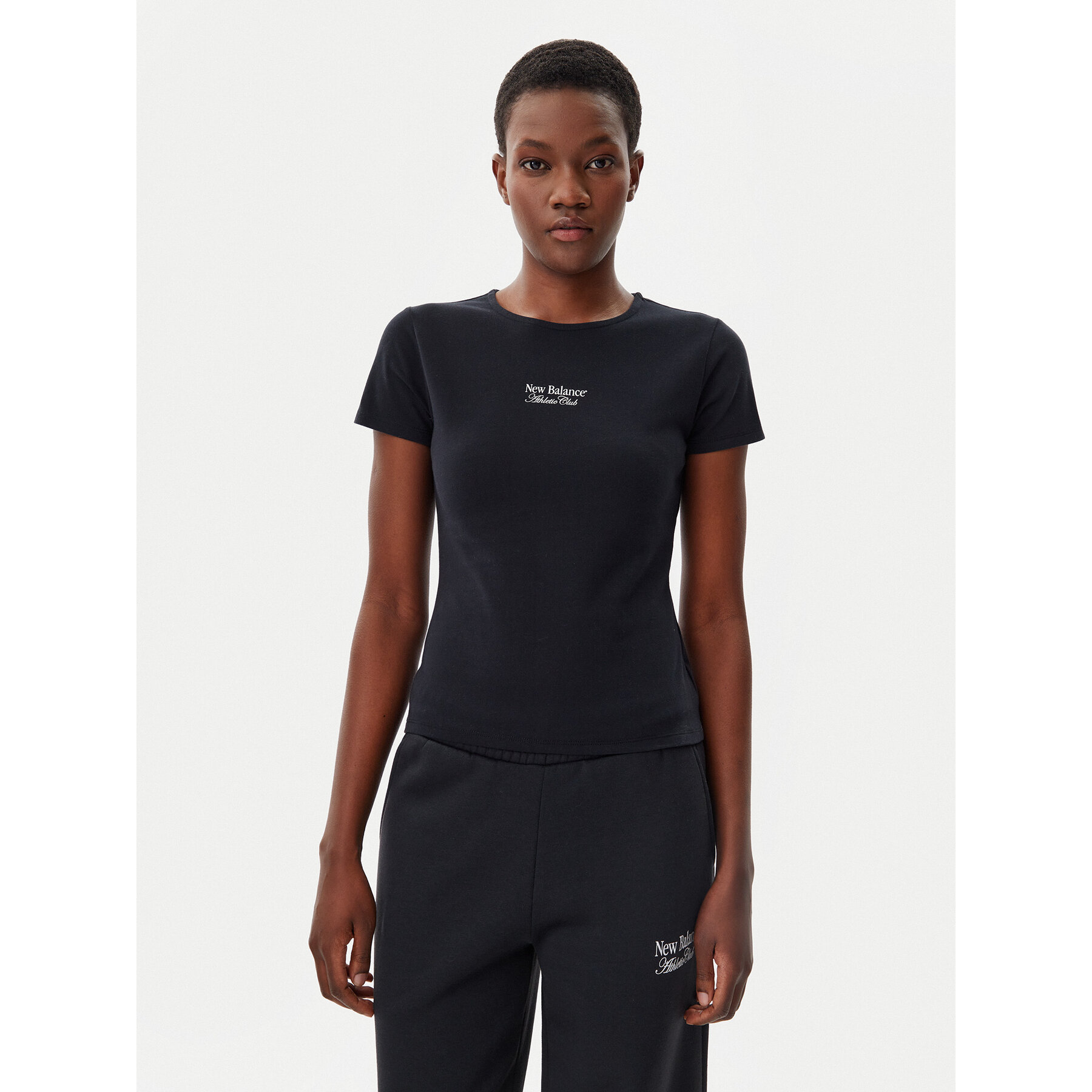 New Balance T-Shirt WT51958 Μαύρο Slim Fit