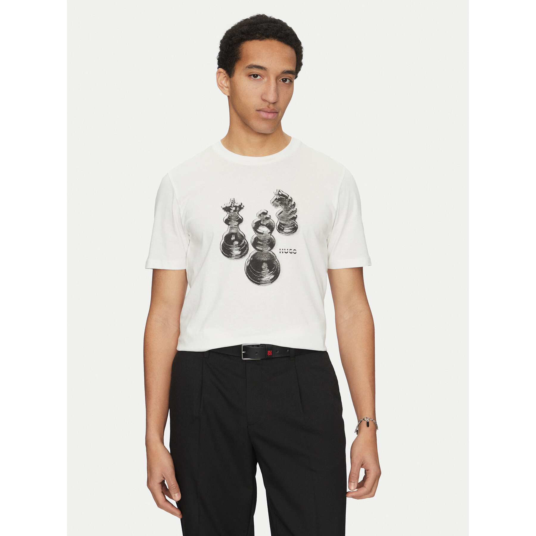 HUGO T-Shirt Dischach 50532918 Εκρού Regular Fit