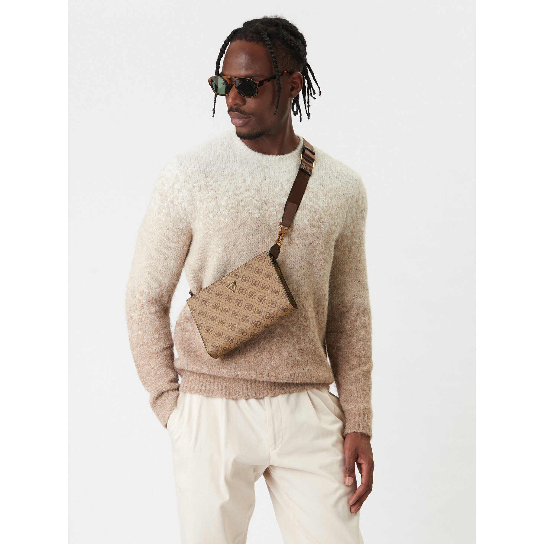 Geantă crossover Guess HMMILO P6157 Bej