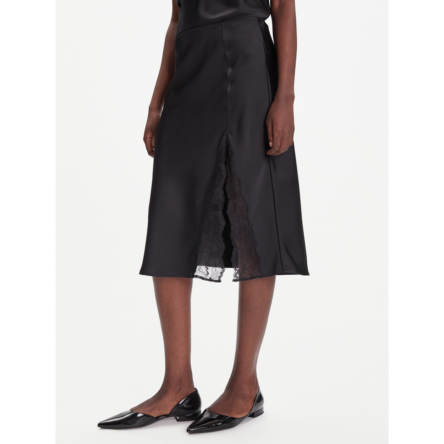 Calvin Klein Midirock LV044C672G Schwarz Regular Fit