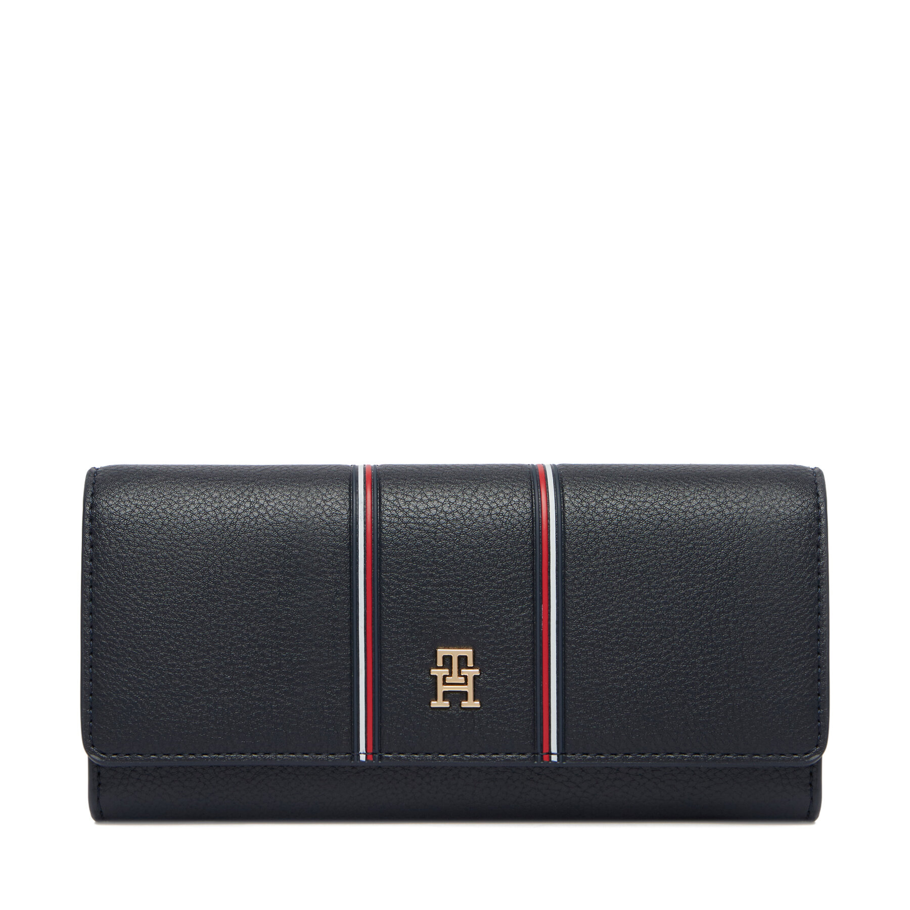Pénztárca Tommy Hilfiger Th Icon Lrg Flap Wallet Corp AW0AW18656 Sötétkék